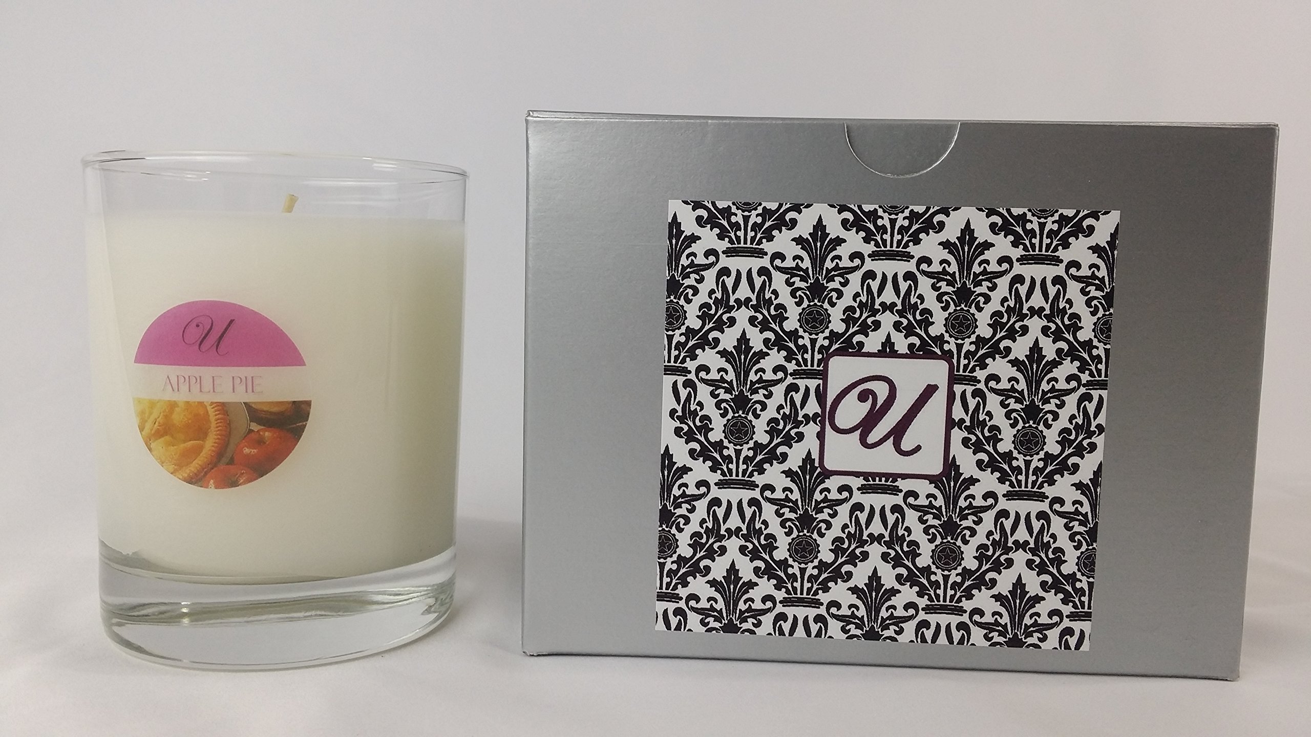Premium Apple Pie Scented Candle in 14 oz Glass Jar - Unrivaled Candles Select-a-Size (Ring Size 8) with Surprise Jewelry Inside ($10-$10,000 Value) - Perfect for Home Decor, Gifts & Relaxation