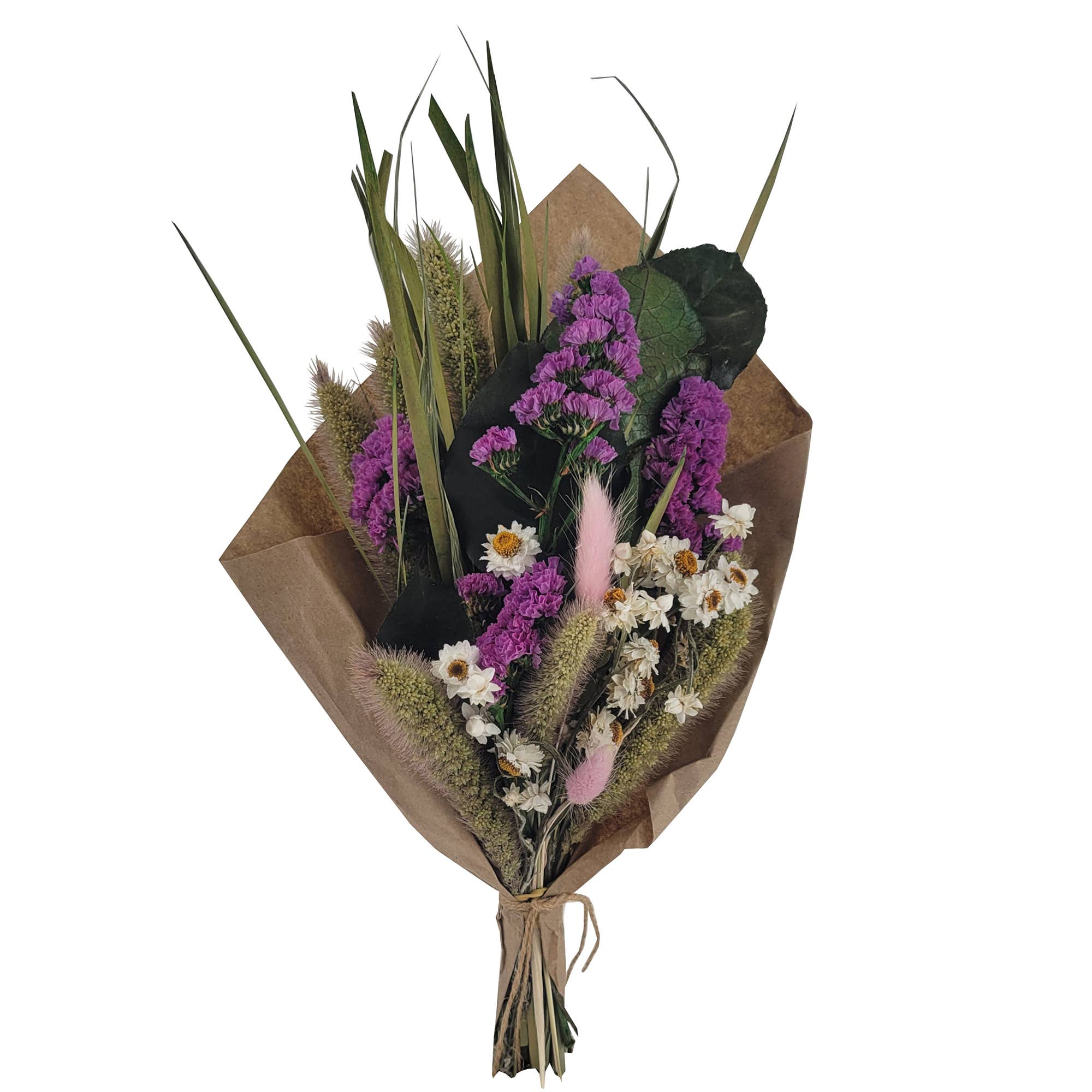 Magenta Statice Flowers and Grains - Petite 12 Bouquet for Wedding Centerpieces, Home Decor, and DIY Crafts