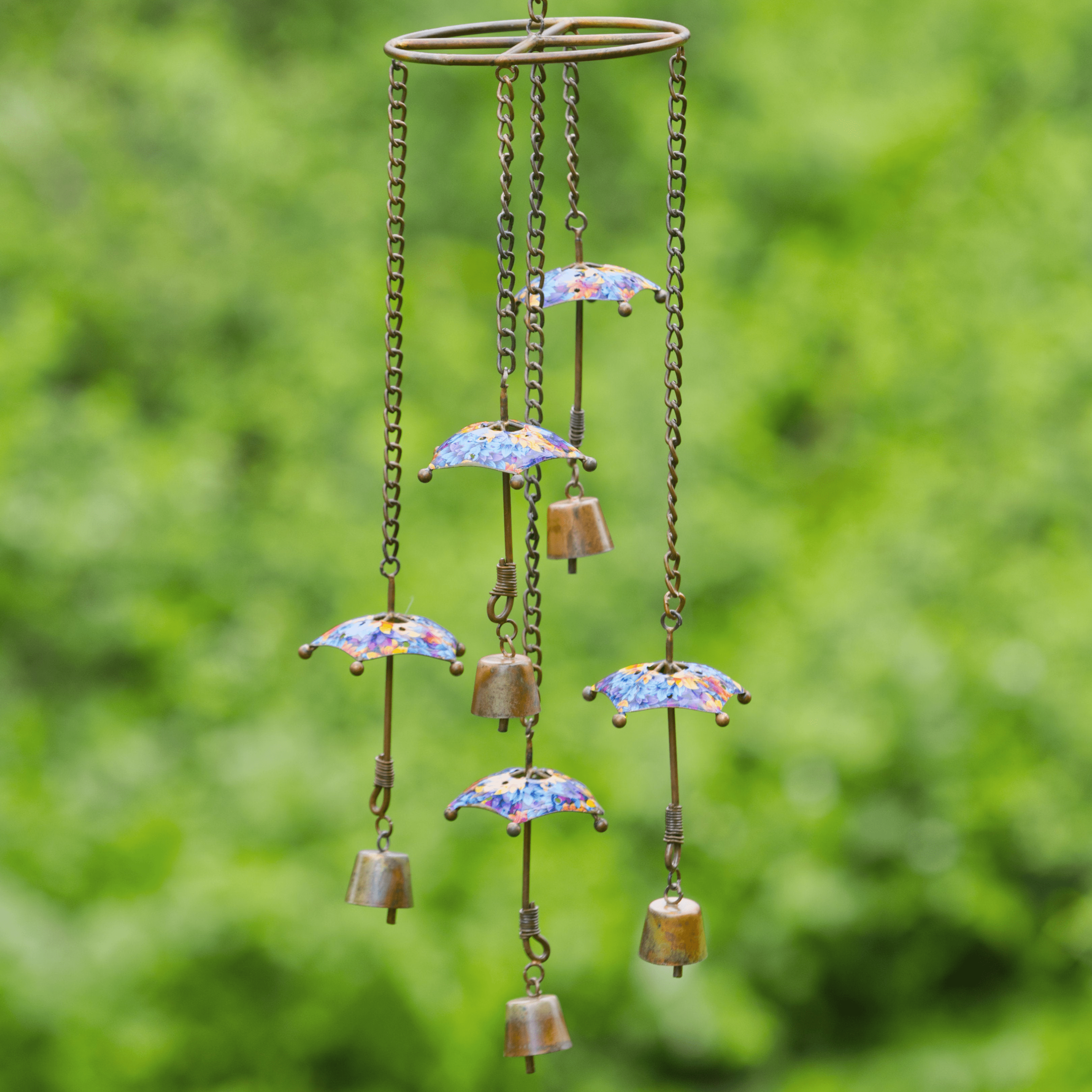 Floral Umbrella Hanging Mobile - Handmade Nursery Decor for Baby Girls Room, Boho Chic Ceiling Ornament, Wind Chime for Bedroom & Living Room - Perfect for Baby Showers, Birthdays & Home Decor