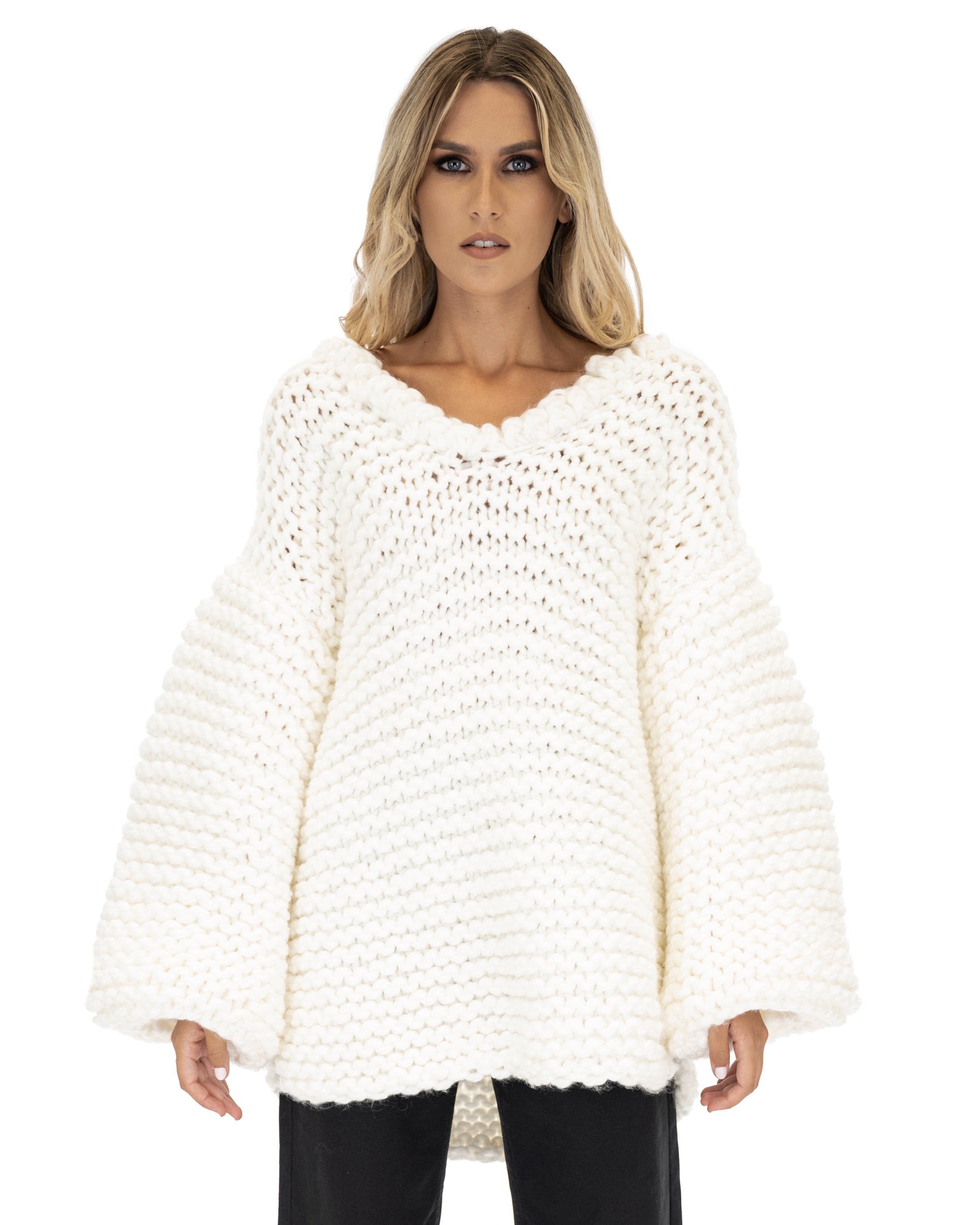 Oversized V Neck Sweater for Women - Soft Chunky Knit Pullover, Cozy Winter Casual Wear - Perfect for Layering, Office, and Date Nights