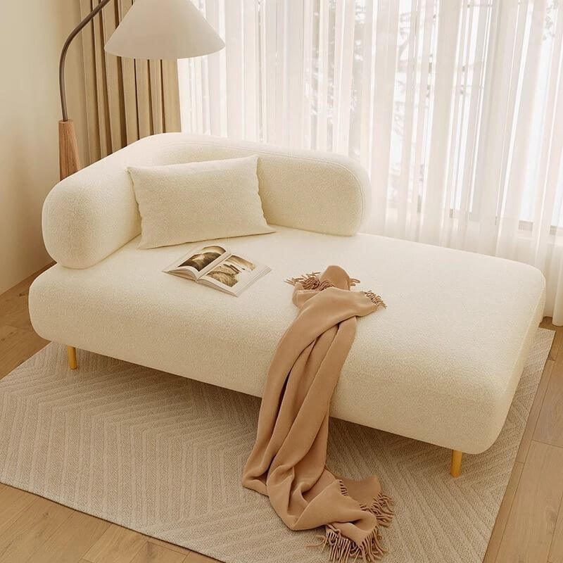 Luxury Padded Self-Supporting Chaise Lounge Loveseat - Modern Comfort for Living Room, Bedroom & Patio Relaxation