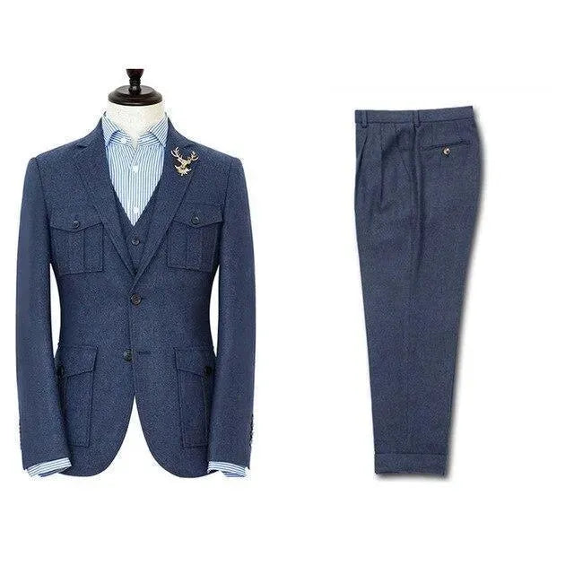Horace King Premium 3-Piece Tweed Suit for Men | Classic Wool Business Formal Attire | Perfect for Weddings, Office & Special Occasions