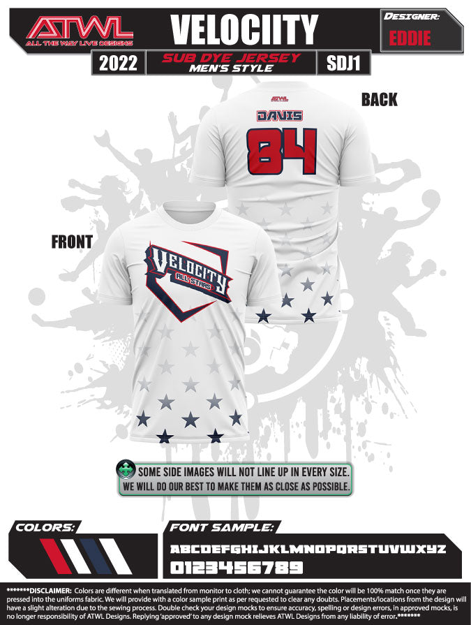 Brandon Velocity All Stars Men's Sublimated Replica Basketball Jersey - Perfect for Games, Practice, and Fan Support