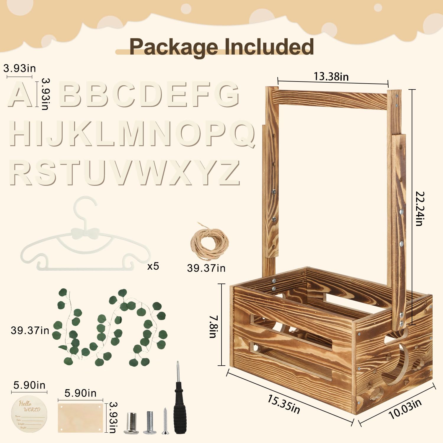 Wooden Baby Shower Gift Crate - 33.5