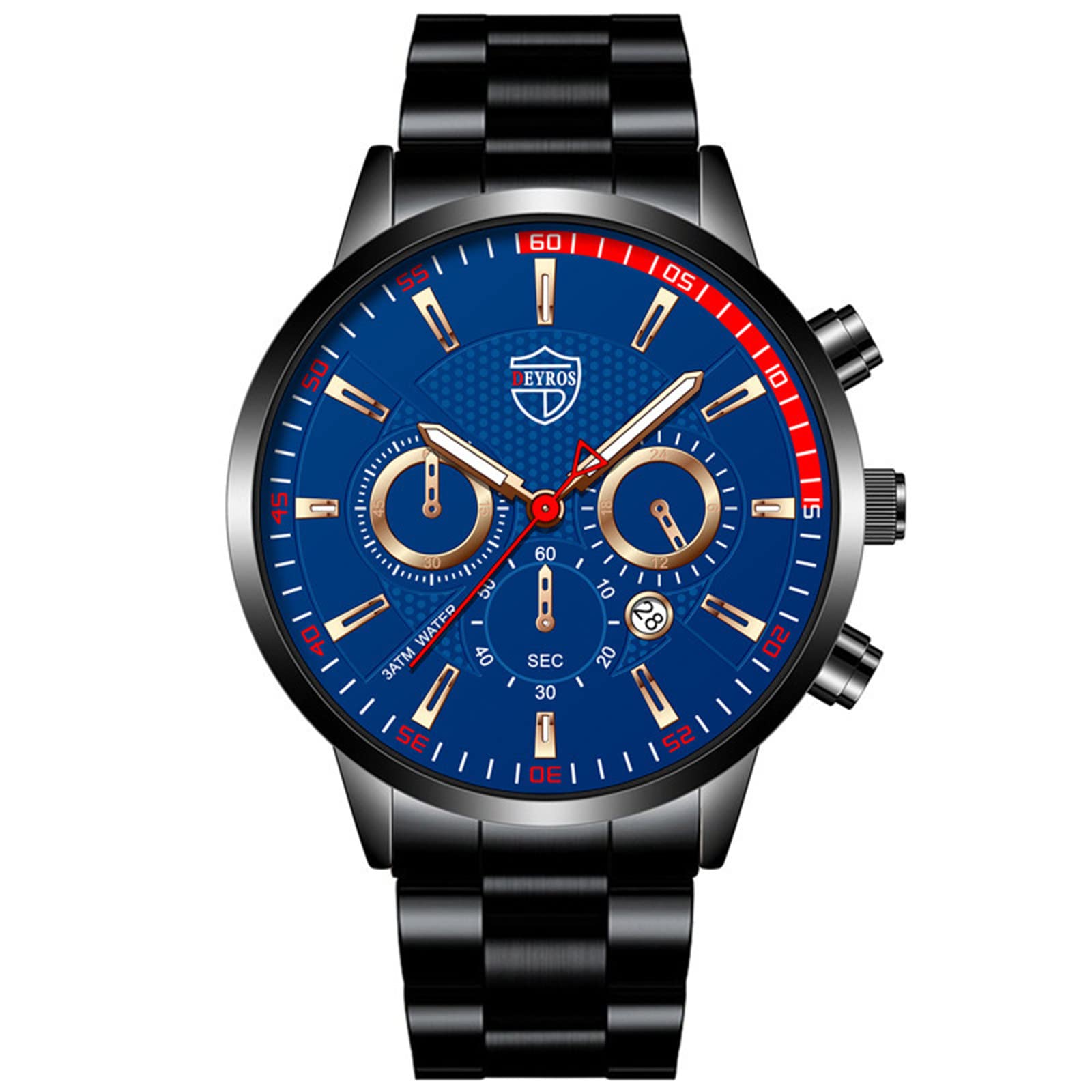 Men's Stainless Steel Analog Quartz Watch - Casual & Business Wristwatch with Date Display | Perfect for Office, Sailing & Everyday Wear