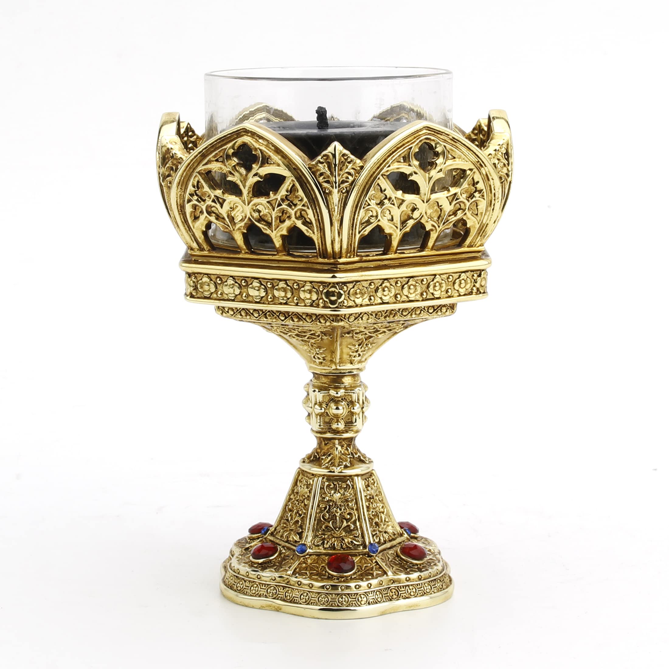 Veronese Design Hexagon Cathedral Gold Plated Votive Candle Holder - Elegant Home Decor for Weddings, Church Altars & Holiday Centerpieces