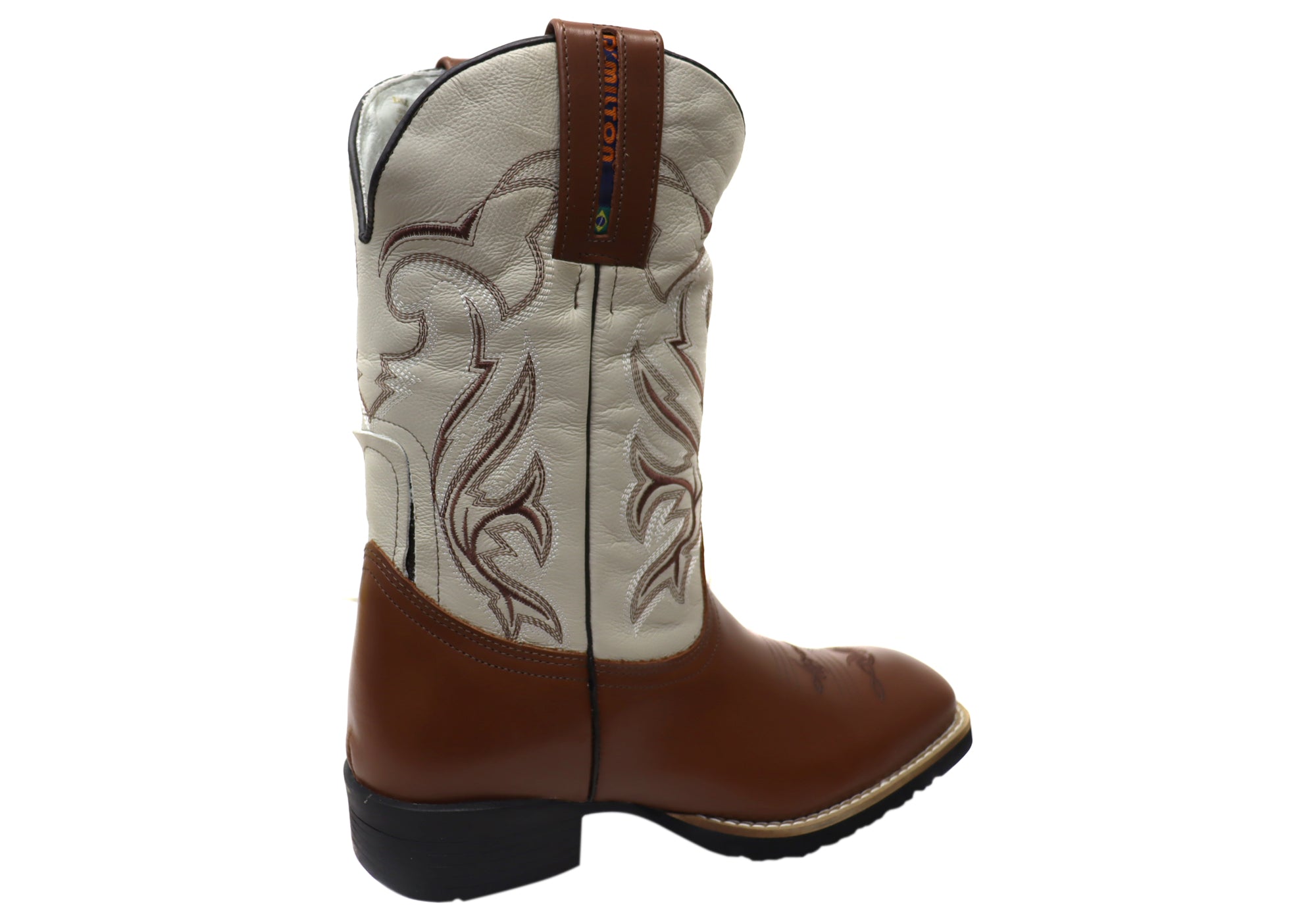 D Milton Men's Leather Western Cowboy Boots - Comfortable & Durable Banjo Style Boots for Country Dancing, Rodeo & Outdoor Adventures
