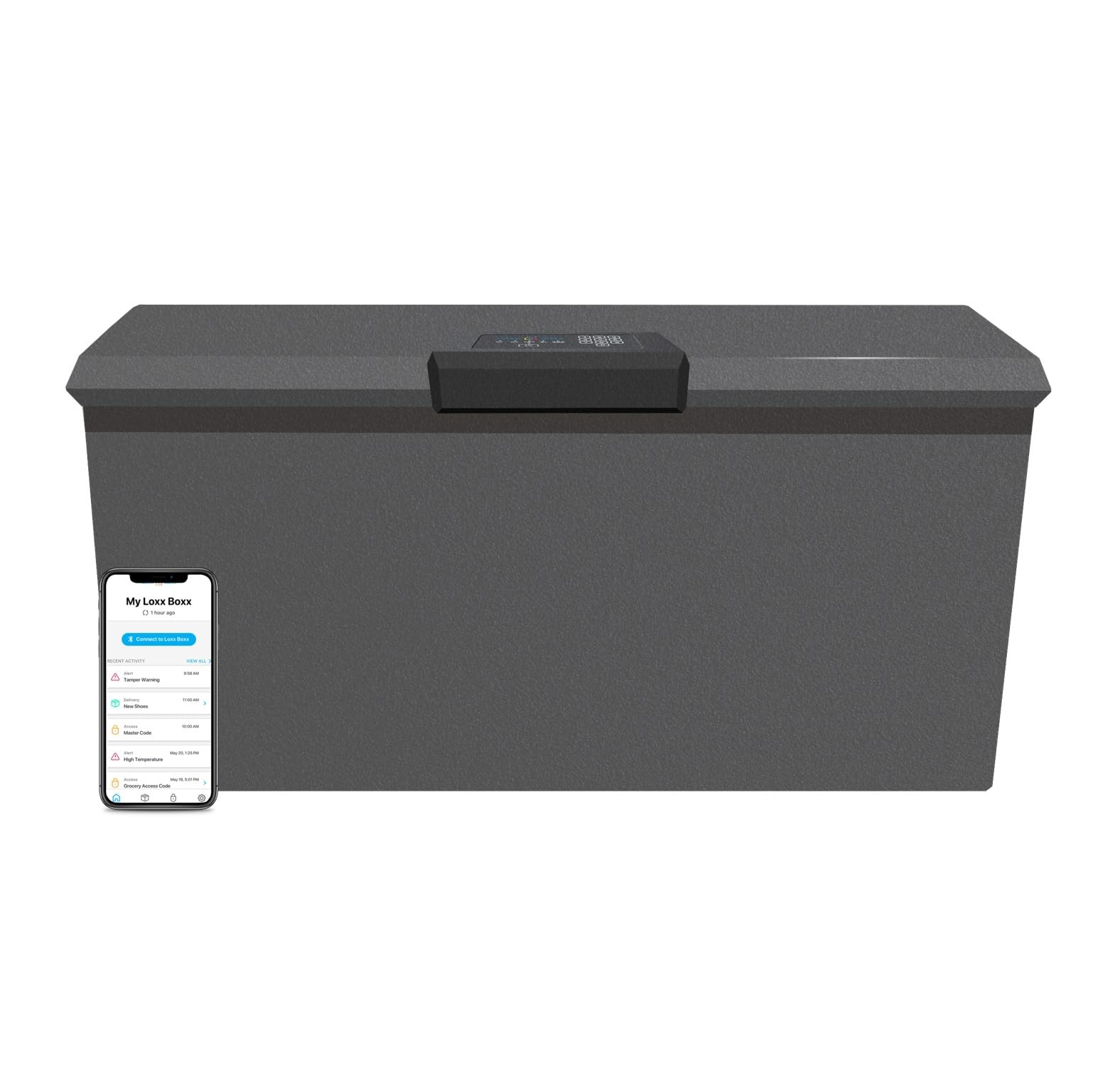 Smart Parcel Locker with LTE, Wi-Fi & Bluetooth - Secure Private Mailbox for Package Deliveries - XL Grey - Ideal for Apartments, Offices & Homes