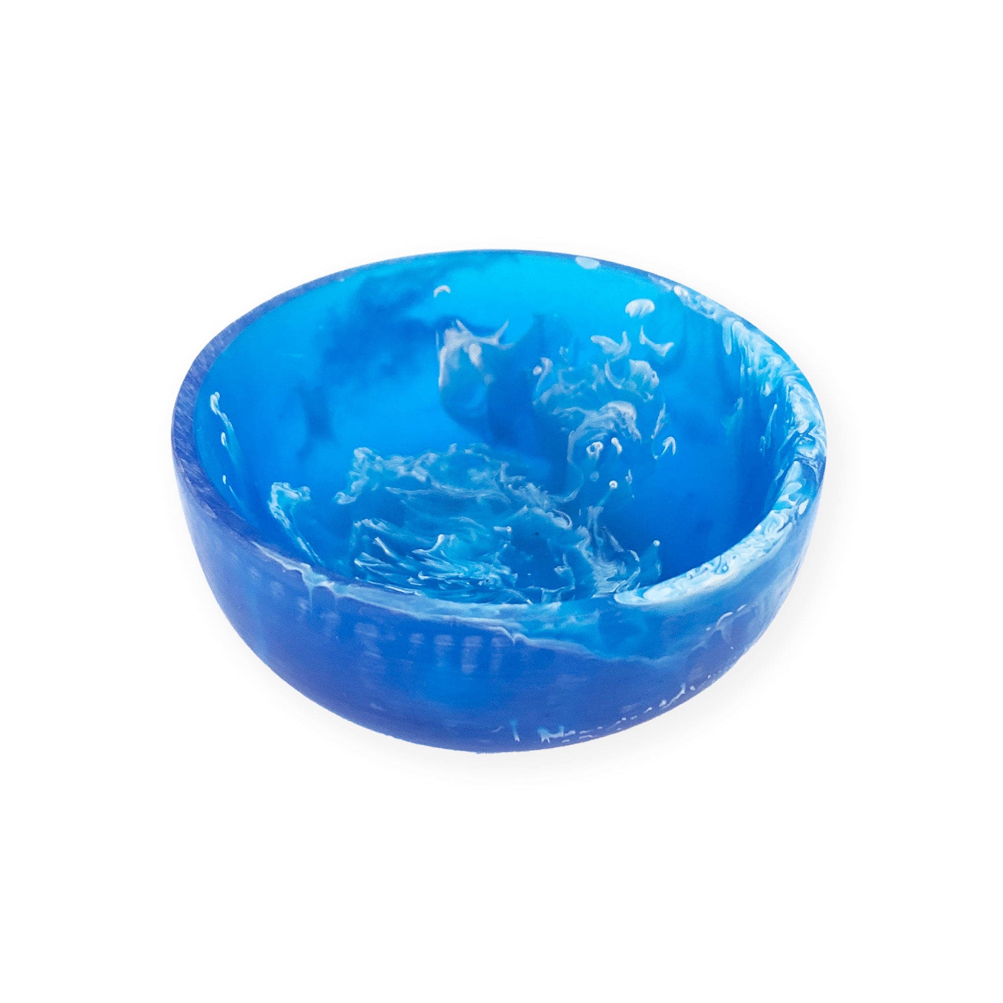 Handmade Swirl Resin Mini Bowls - Ocean Blue & White Wave Design - Perfect for Jewelry, Keys & Small Decor (Set of 4) - Great for Home, Office & Gift Giving