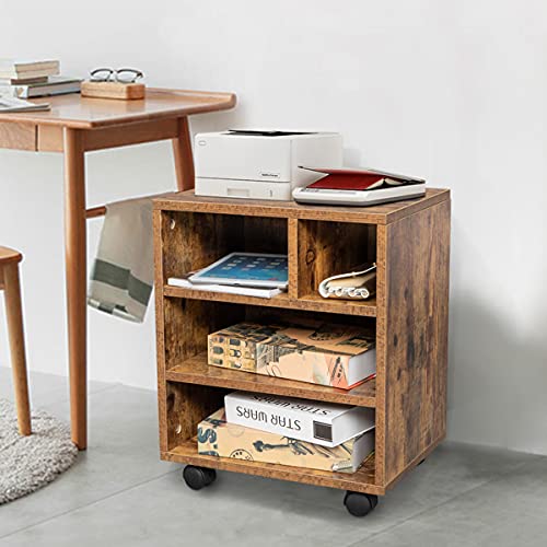Wooden File Cabinet with Open Storage Shelves - 40