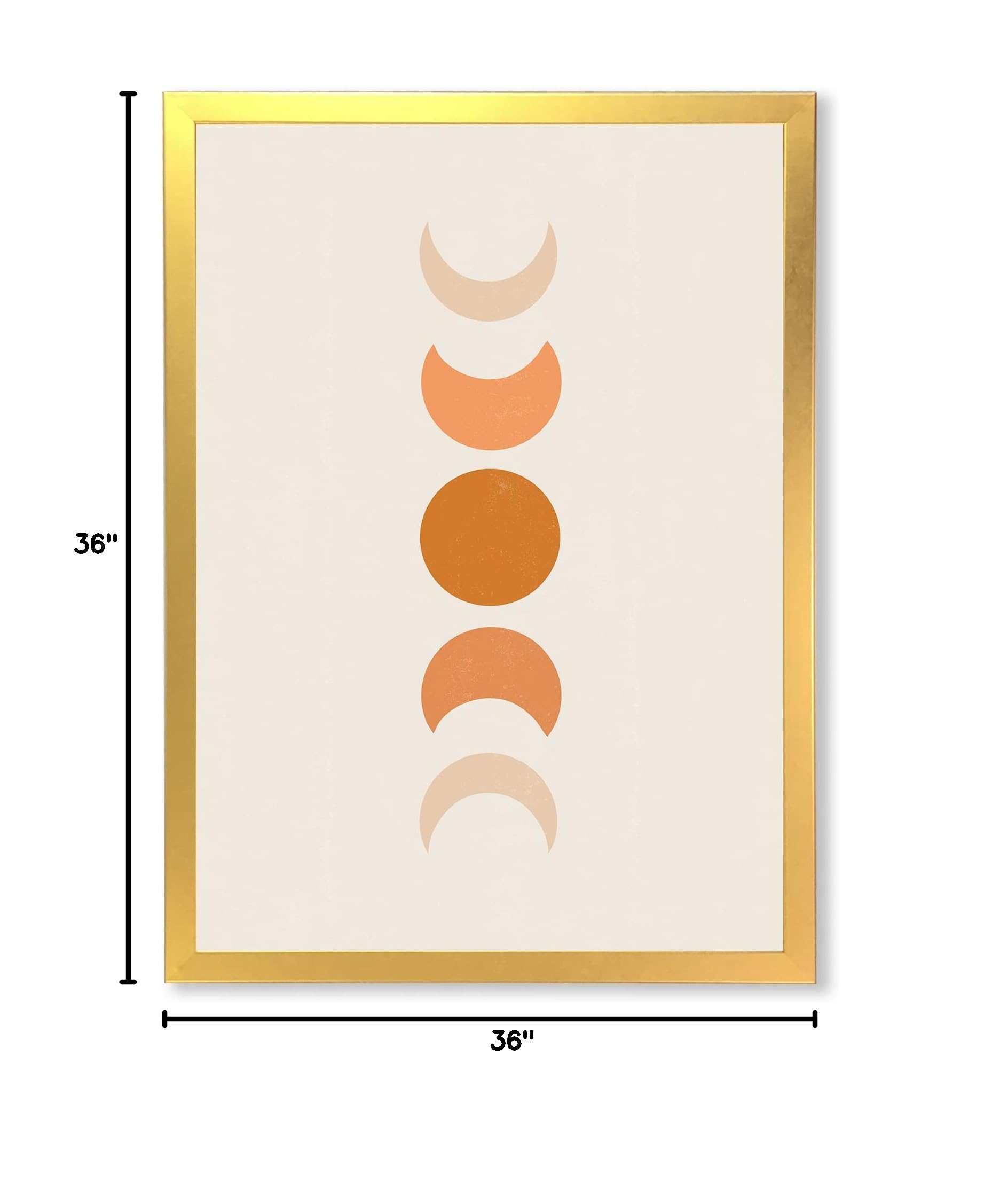 Minimalist Moon Phases Wall Art - Modern Framed Home Decor for Living Room, Bedroom & Office - Stylish Celestial Print for Boho & Scandinavian Interior Design