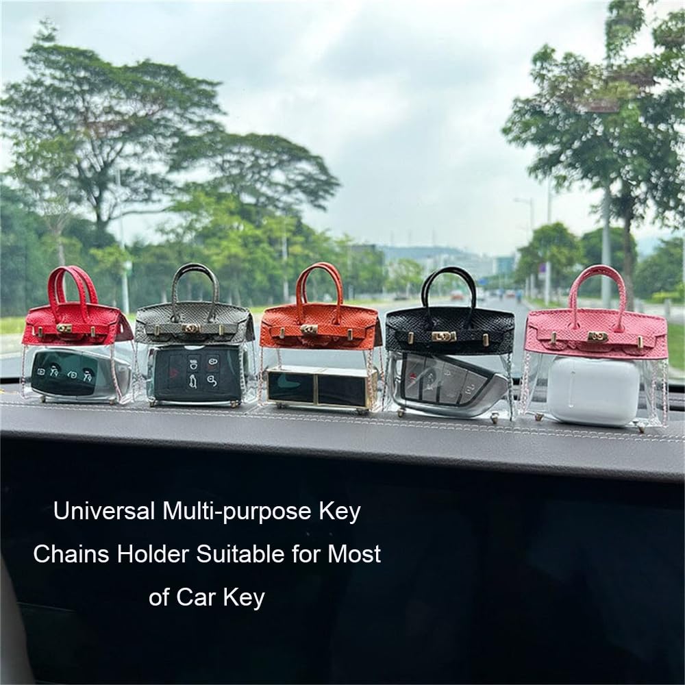 Mini Creative Handbag Design Car Key Holder - Exquisite Transparent Small Keychain Purse with Universal Buckle for Women | Perfect for Key Organization, Gift Giving & Daily Use