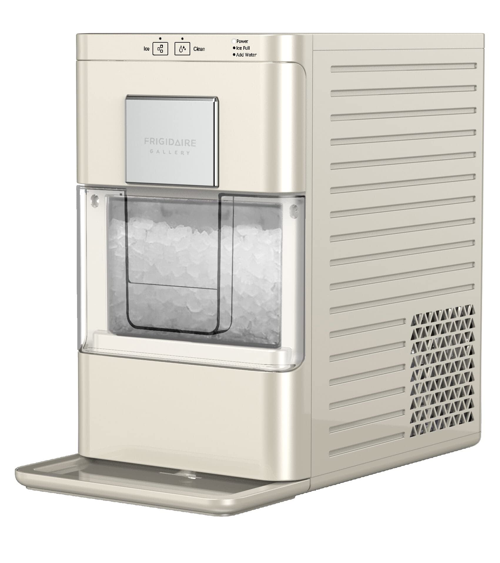 Frigidaire 2.0 Gen Countertop Nugget Ice Maker Machine with Transparent Window - 44 lbs. Sonic Ice Capacity, Auto Self-Cleaning - Cream (16.75
