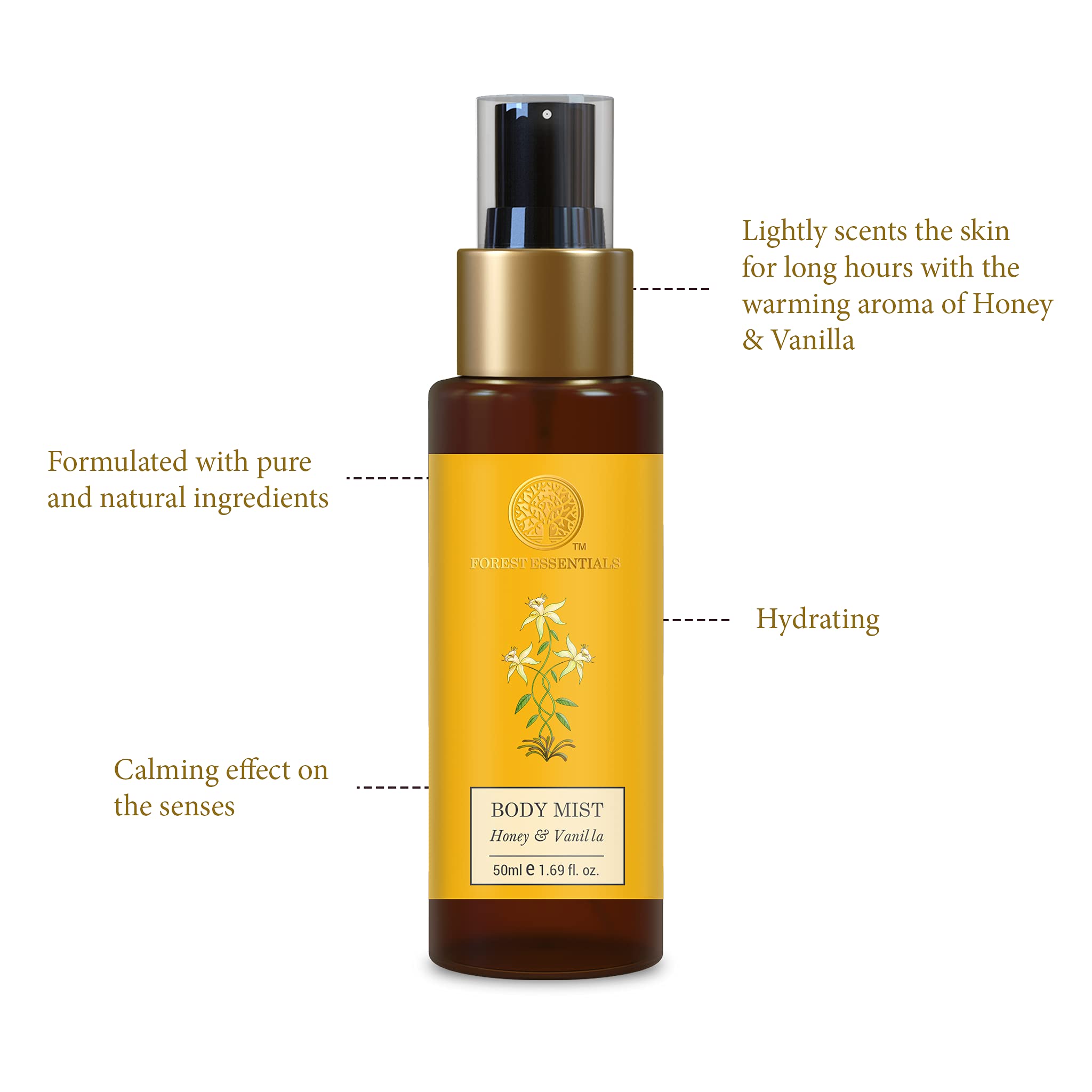 Forest Essentials Travel Size Body Mist - Honey & Vanilla Scent | Delicate Facial Cleanser with Mashobra Honey - Perfect Combo for Travel & Skincare Routine | Natural Ayurvedic Beauty Products for Women