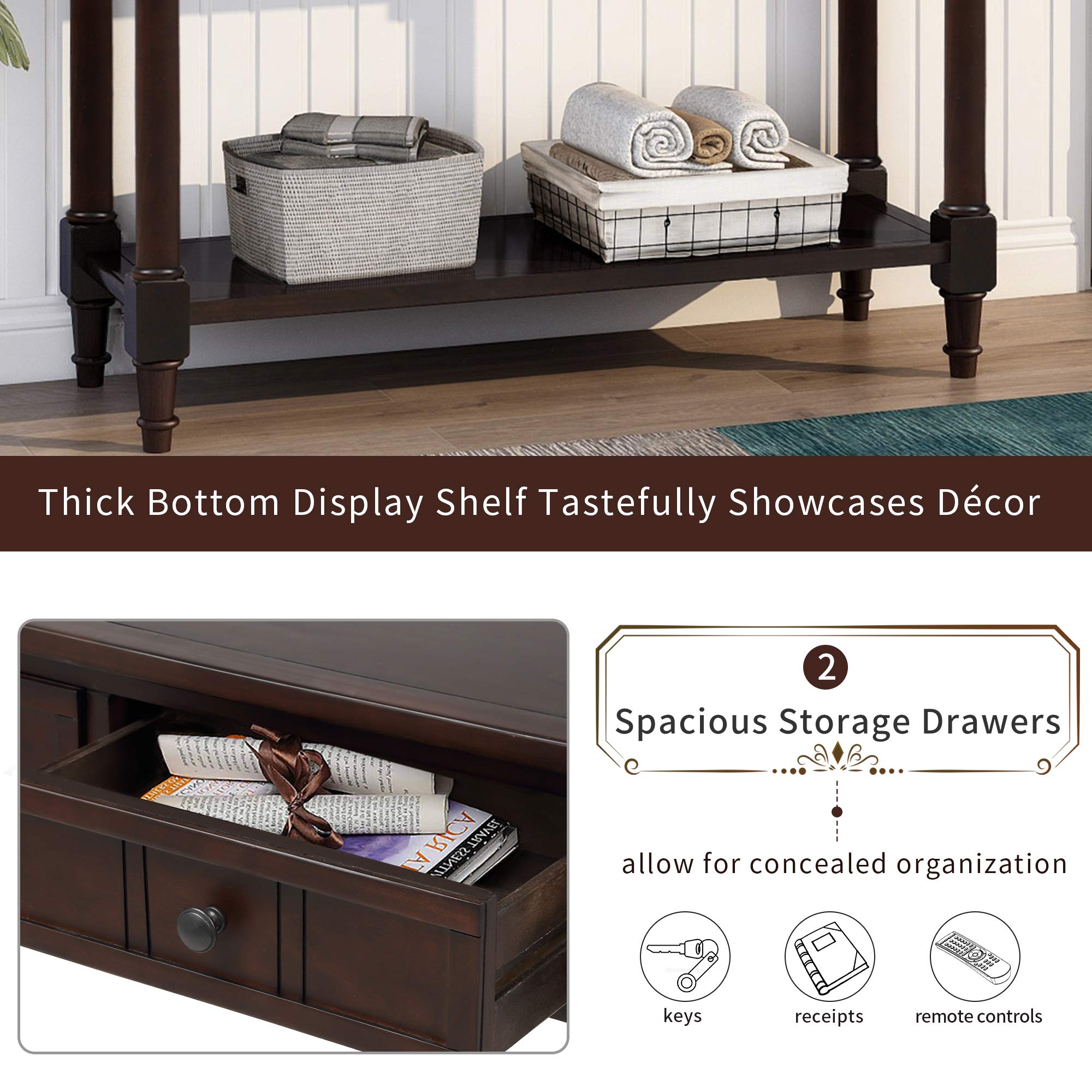 Merax Wooden Console Table - Entryway Sofa Table with Storage Shelf, Modern Sideboard for Living Room, Hallway & Bedroom Decor