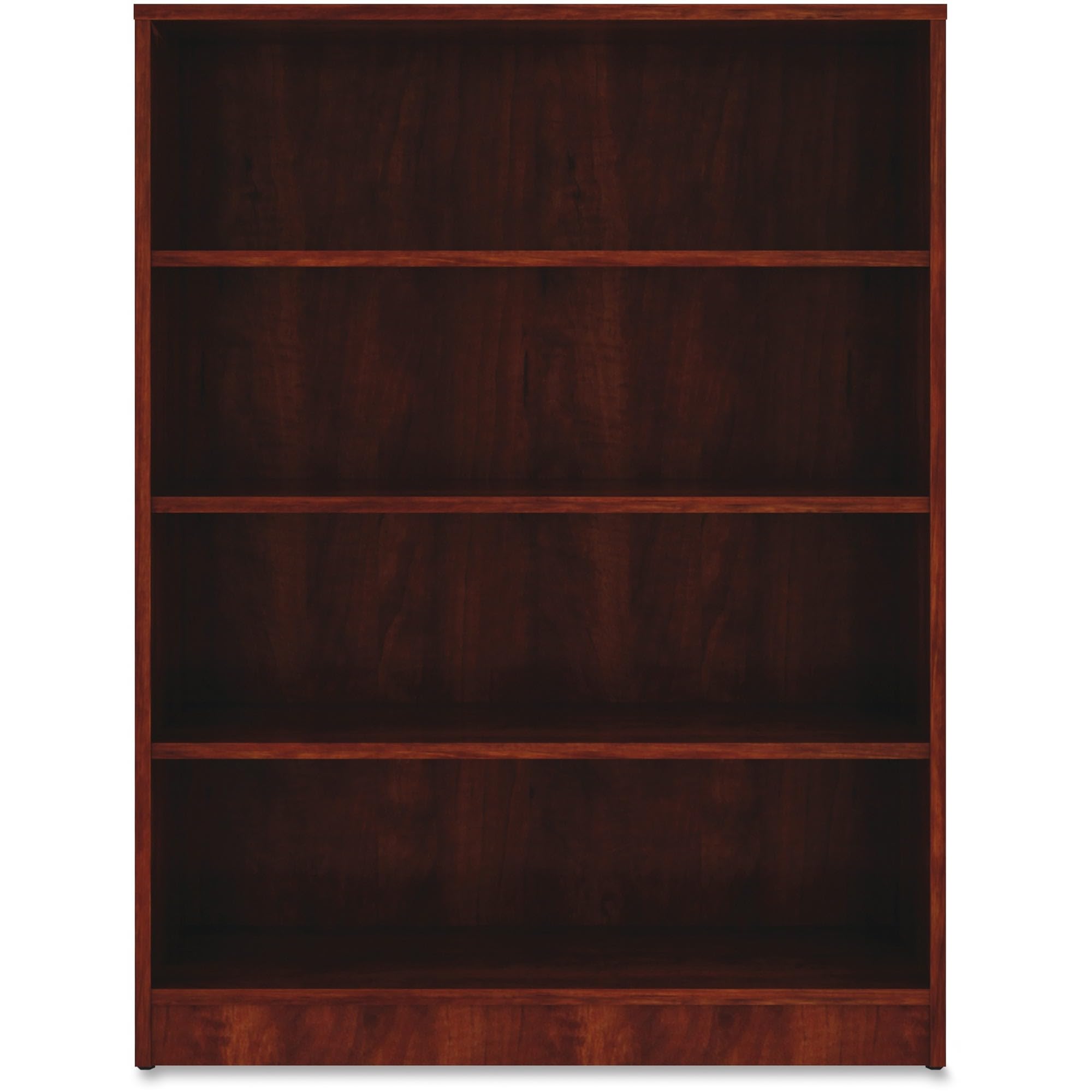 Lorell LLR99785 Cherry Laminate Bookcase - 5-Tier Wooden Bookshelf for Home Office, Library & Dorm Organization - Stylish Storage Solution for Books, Decor & Essentials