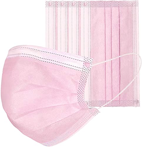 GreatDio® 800 Pcs Disposable 3-Ply Earloop Face Masks - Breathable & Comfortable for Daily Use - Ideal for Home, School, Office, Travel & Outdoor Activities (Pink) - Perfect for Commuting, Shopping & Public Safety Protection