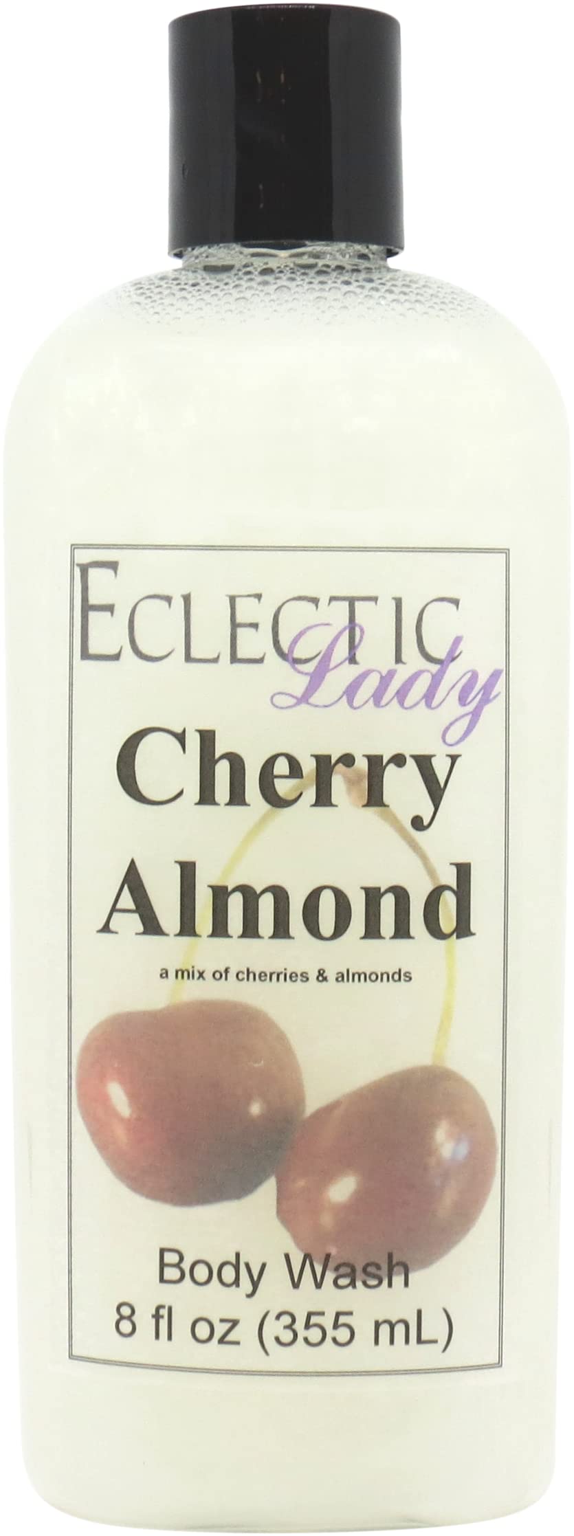 Eclectic Lady Liquid Pearl Body Wash - Cherry Almond Scent | 3-in-1 Bubble Bath, Hand Soap & Body Wash | Phthalate-Free, Handcrafted in USA (8 oz) | Perfect for Spa Days, Gift Sets & Luxury Bath Time