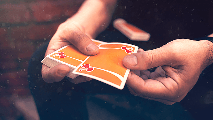 Orange Cherry Casino Playing Cards - Premium Quality Poker Cards for Blackjack, Poker & Casino Games - Perfect for Game Nights, Parties & Magic Tricks