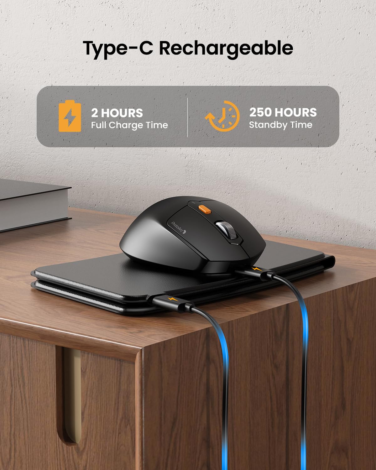 ProtoArc XKM03 Ergonomic Foldable Bluetooth Keyboard & Mouse Combo - Portable Split Design, 3 Bluetooth Connections, Rechargeable for iPad, Tablet, iPhone, Laptop - Perfect for Business Travel & Remote Work