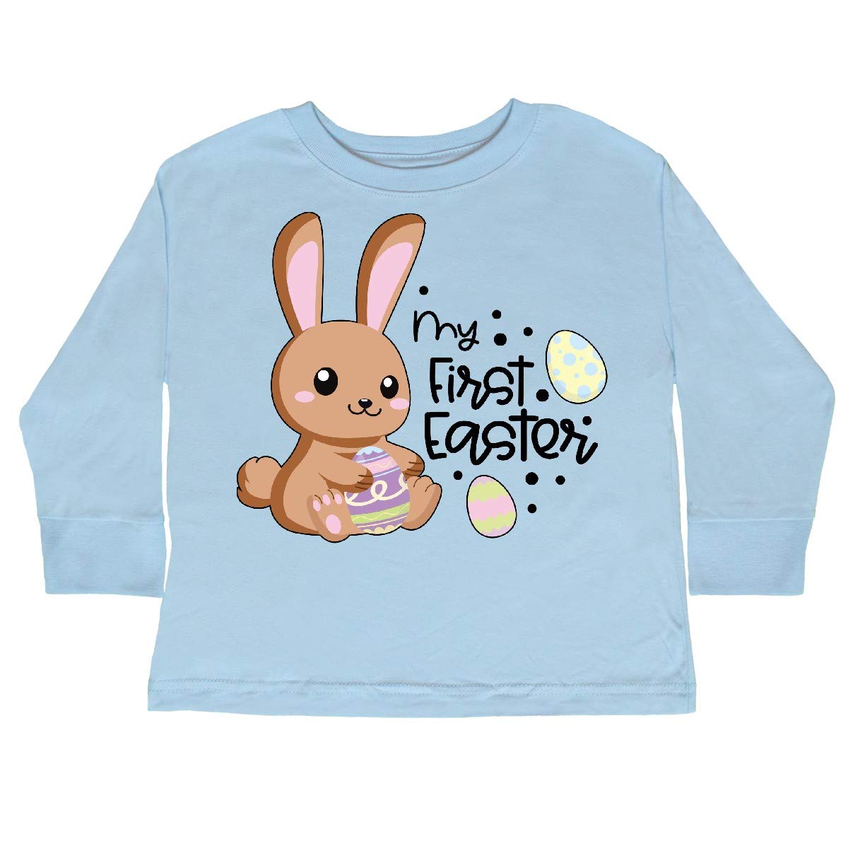 My 1st Easter with Brown Bunny - Cute Easter Toddler Long Sleeve T-Shirt for Boys & Girls - Perfect for Easter Egg Hunts & Family Photos