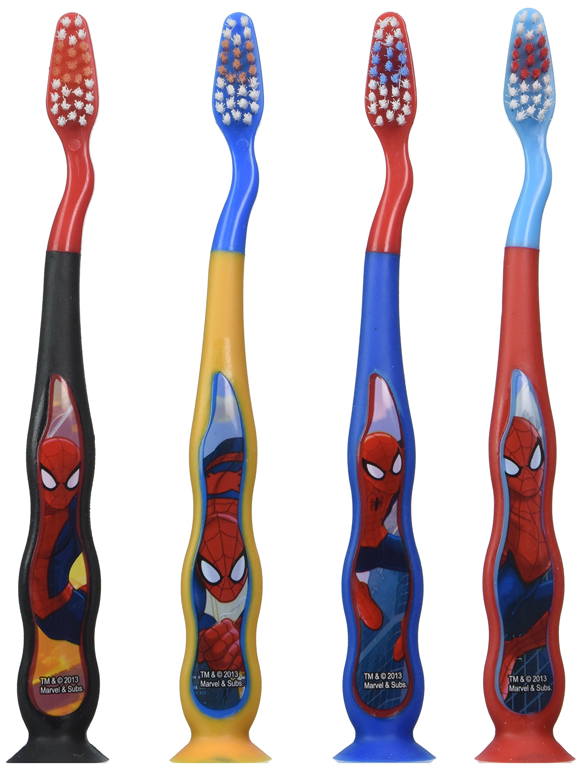 ATAZUA Ultimate Spider-Man Soft Toothbrushes for Kids - 4 Pack | Gentle Bristles for Sensitive Teeth | Perfect for Daily Brushing, Travel & School