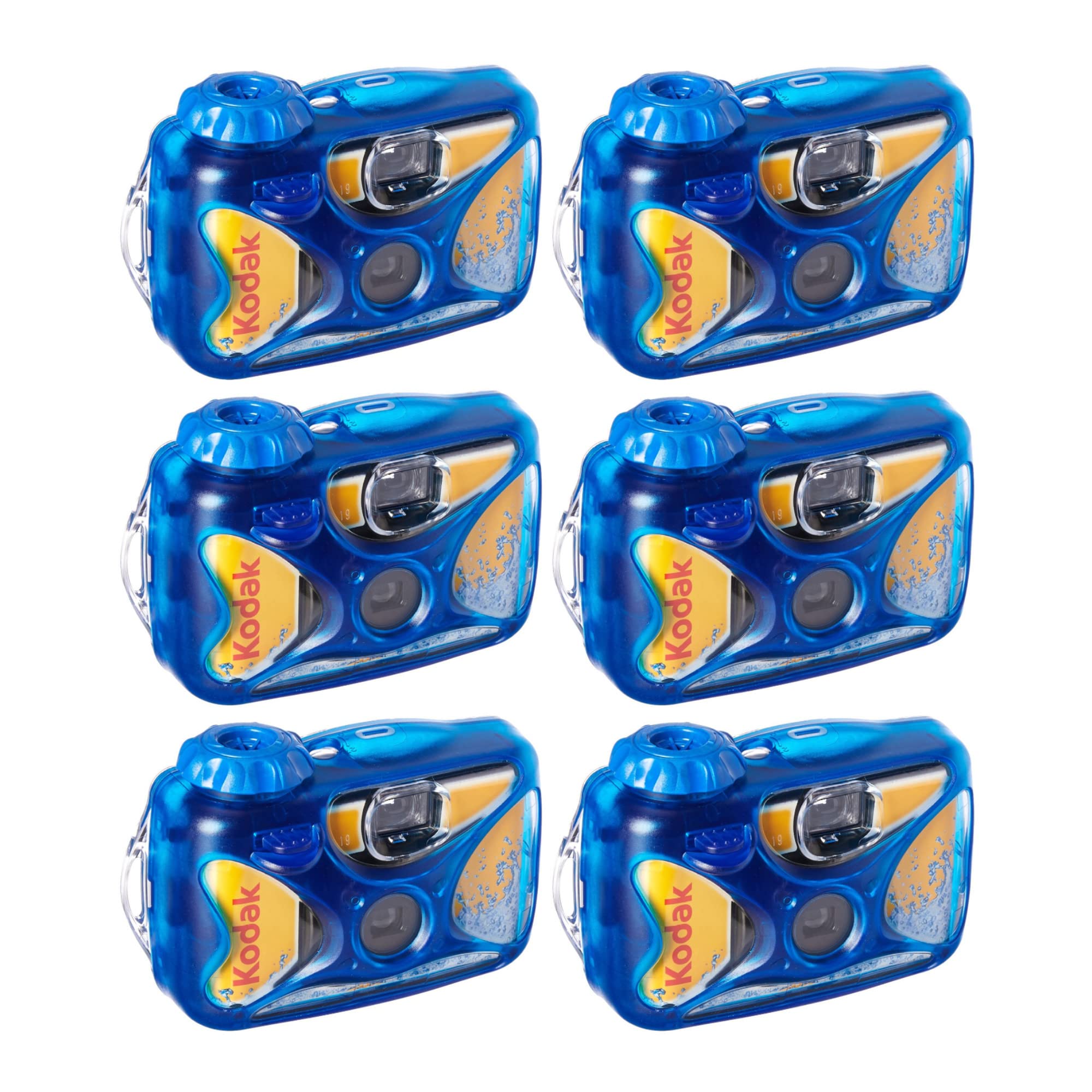 Kodak Sport Underwater Disposable Camera 27 Exposures 800 ISO Waterproof Film (6-Pack) - Perfect for Beach Vacations, Snorkeling & Pool Parties
