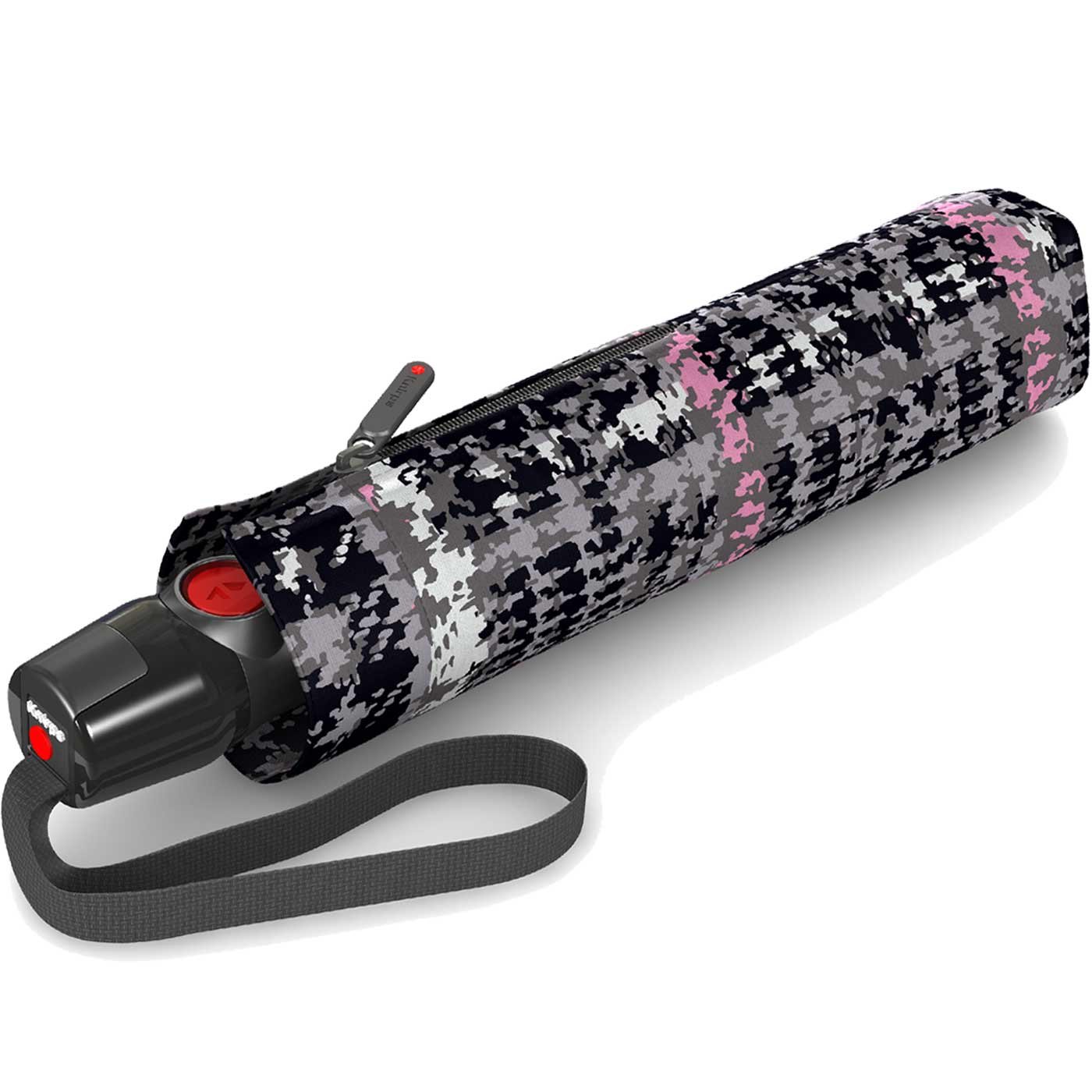 Knirps T.200 Medium Duomatic Paris Rose Umbrella - Compact Automatic Folding Travel Umbrella for Women & Men, Windproof & Waterproof, Perfect for Commuting, Walking, Traveling & Outdoor Activities