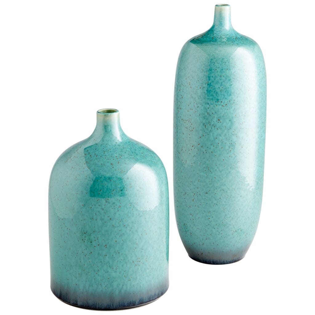 Cyan Design 10805 Native Gloss Vase - Turquoise Glaze Ceramic Vase, Medium Size Home Decor for Living Room, Dining Table, Wedding Centerpiece