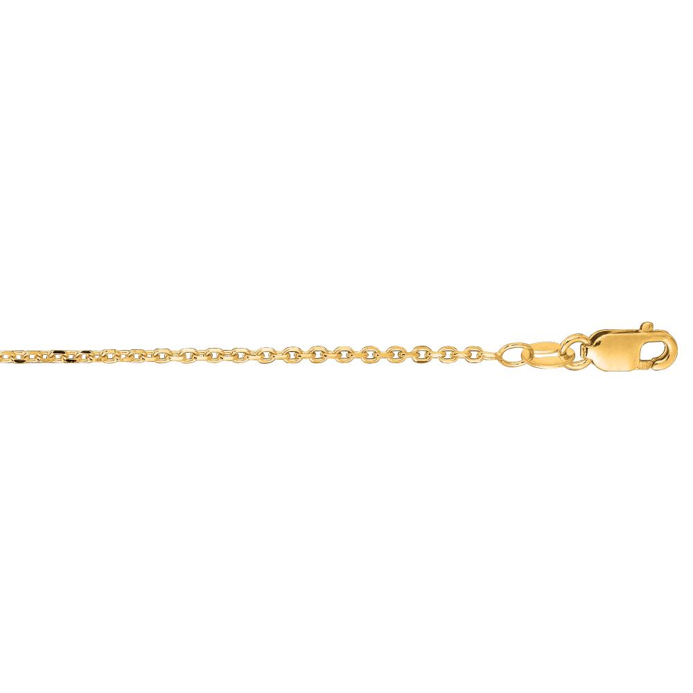 14K Gold 1.3mm Diamond Cut Cable Chain Necklace - Dainty & Elegant Jewelry for Women, Perfect for Layering, Gift Giving & Everyday Wear