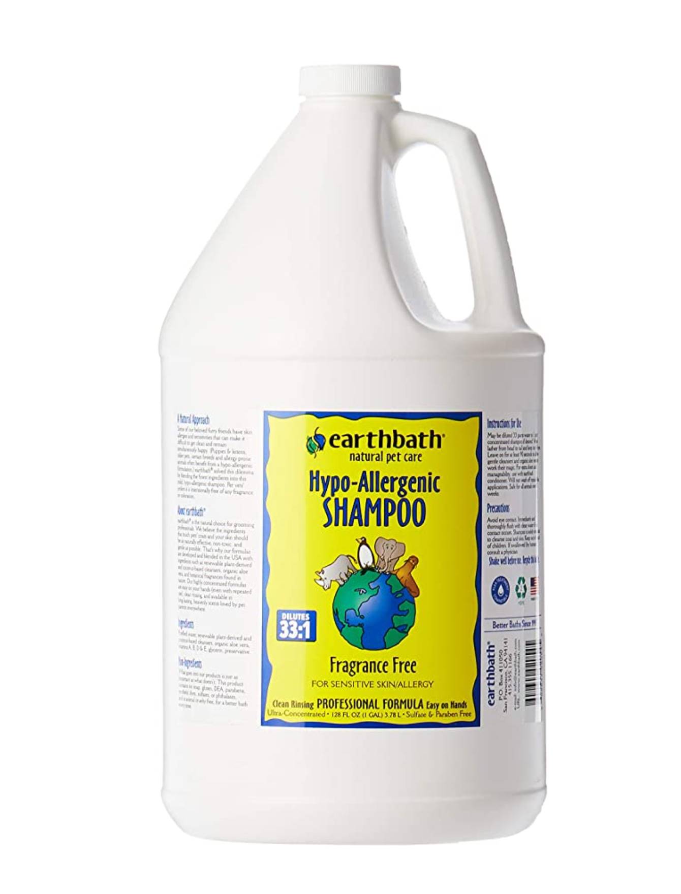 Earthbath Hypoallergenic Shampoo for Dogs & Cats - Gentle Oatmeal & Aloe Formula (16oz & 1 Gallon) - Soothes Itchy Skin & Reduces Allergies - Perfect for Sensitive Pets & Allergy Relief at Home