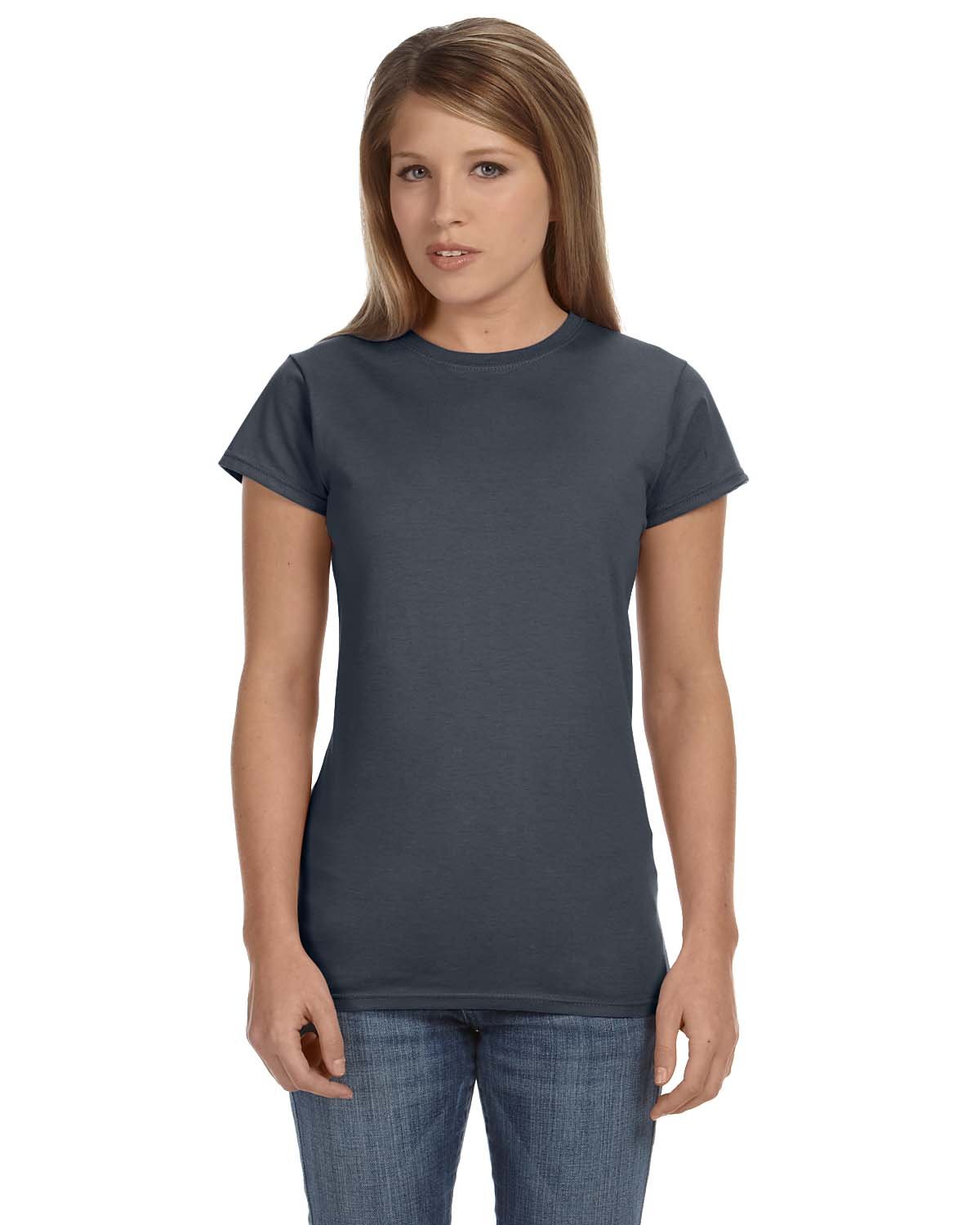 Gildan Ladies Softstyle T-Shirt 6400L - Dark Heather Cotton Blend Tee for Women | Comfortable Casual Wear for Everyday, Workout & Lounge