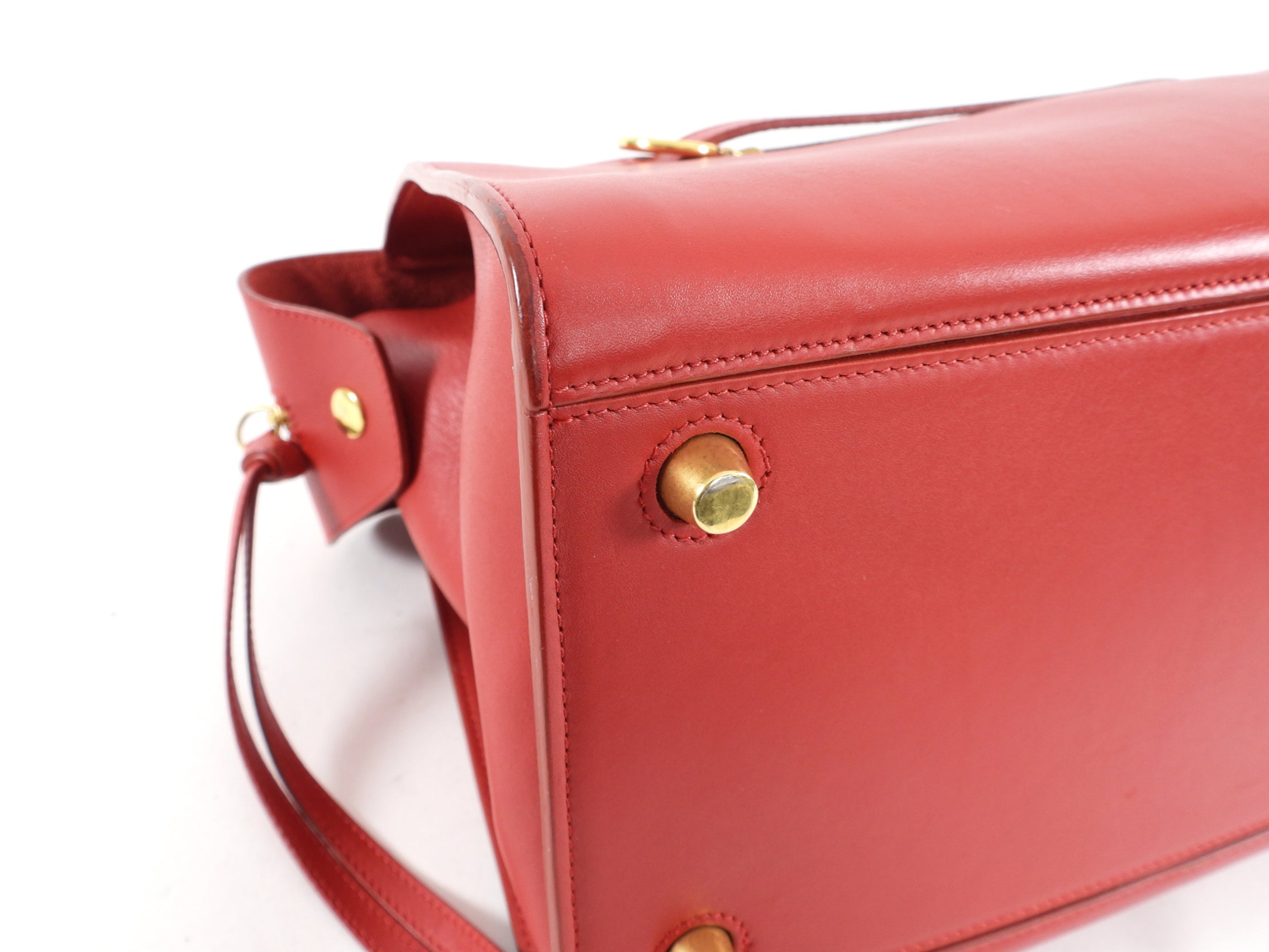 Celine Small Ring Bag in Smooth Red Leather - Perfect for Everyday Use, Date Nights & Special Occasions