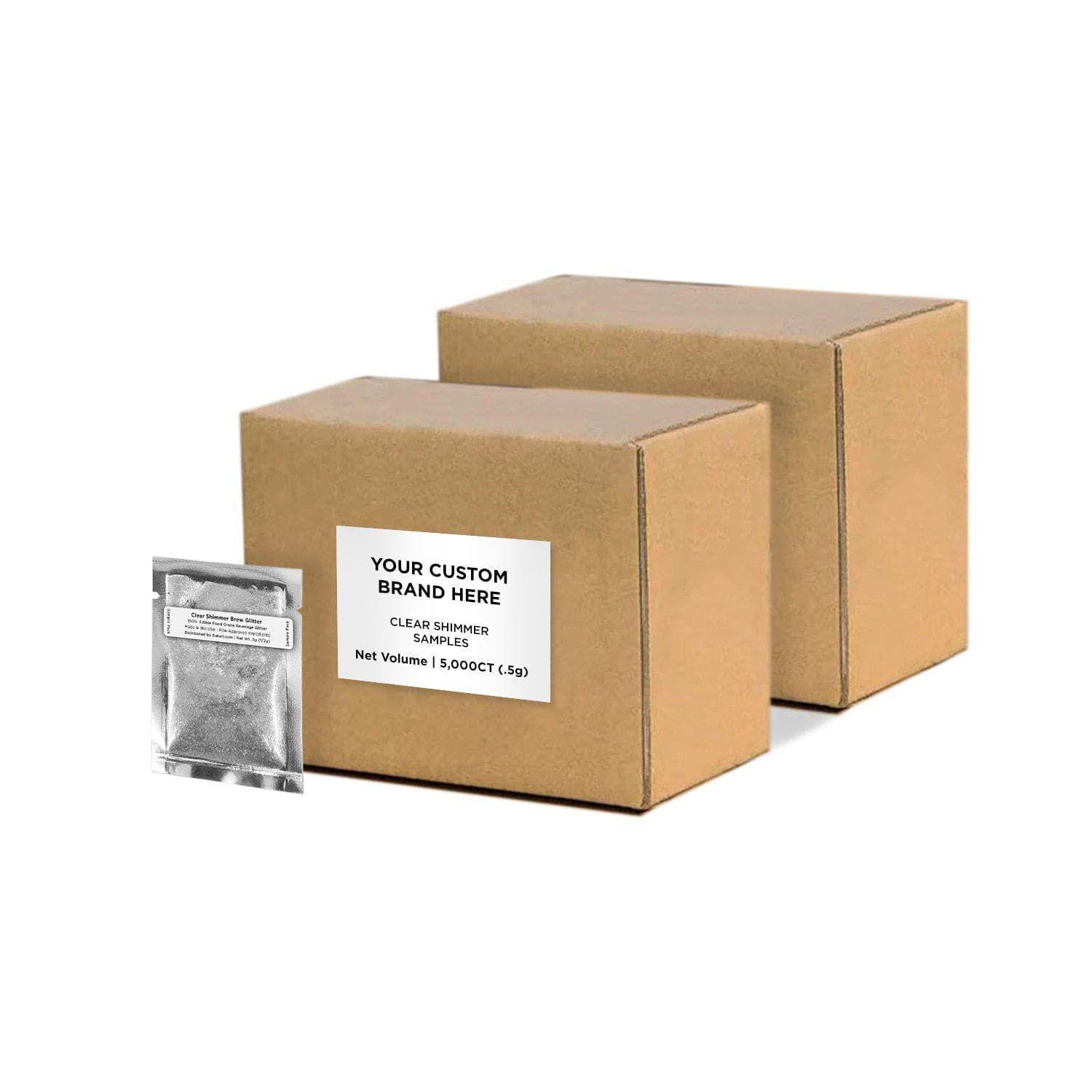 Clear Shimmer Brew Glitter® Sample Packs Bulk Case - Private Label Wholesale for DIY Crafts, Nail Art, Soap Making & Cosmetic Products