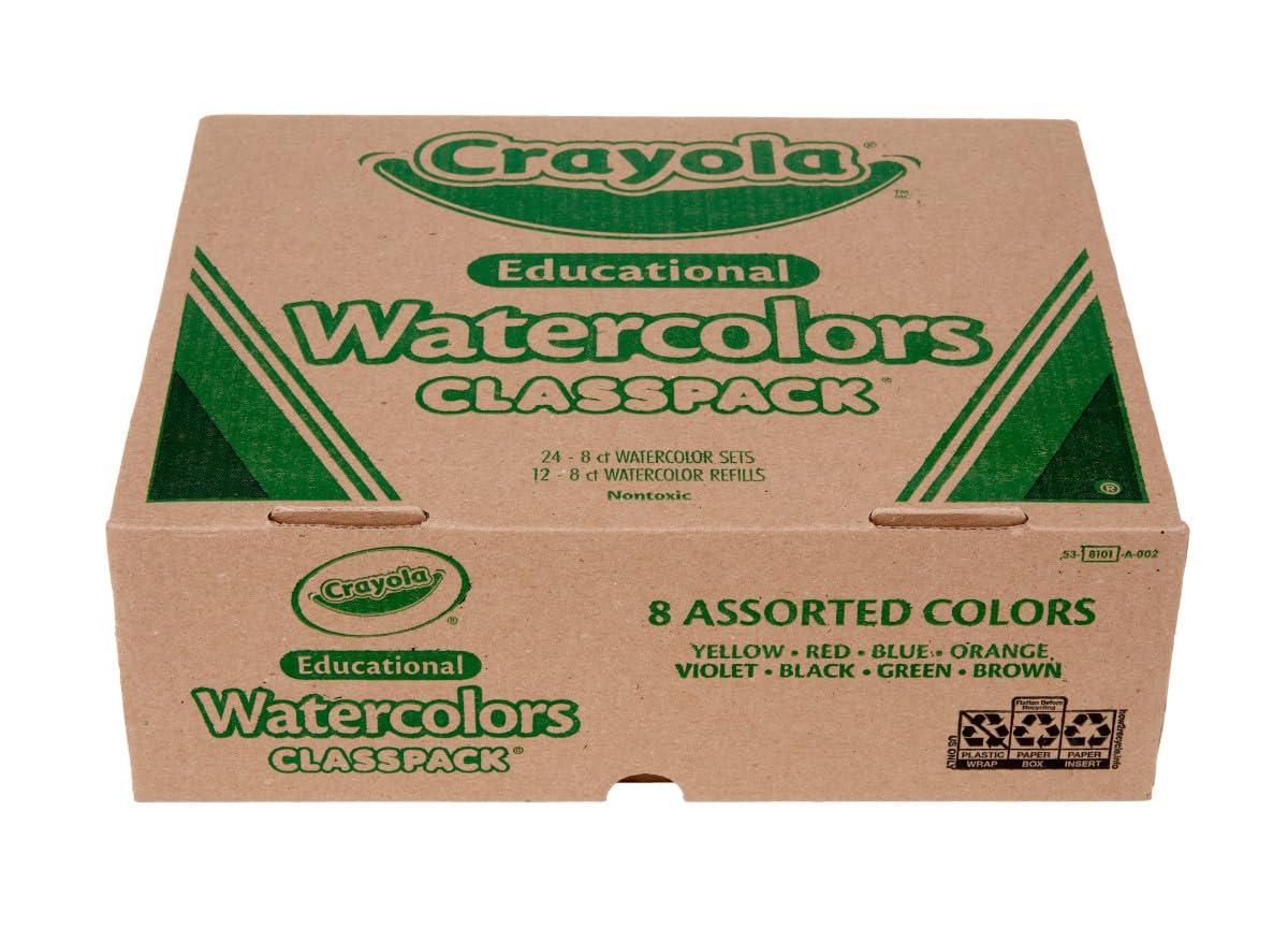 Crayola Watercolor Classpack - Bulk Paint Set for Kids with 24 Trays & 12 Refills | Non-Toxic School Art Supplies for Classroom, Homeschool & Creative Projects