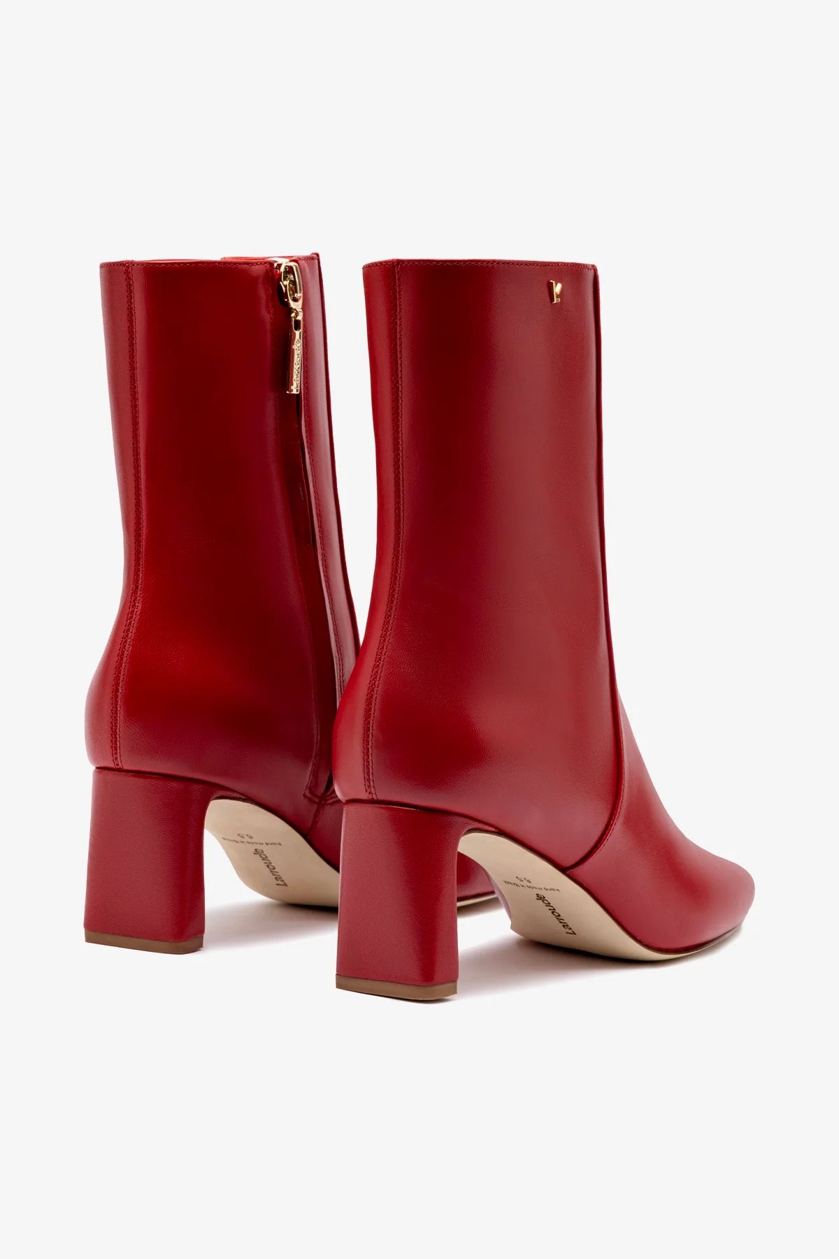 Alexis Bootie - Women's Blood Red Leather Ankle Boots for Fashion, Party & Night Out