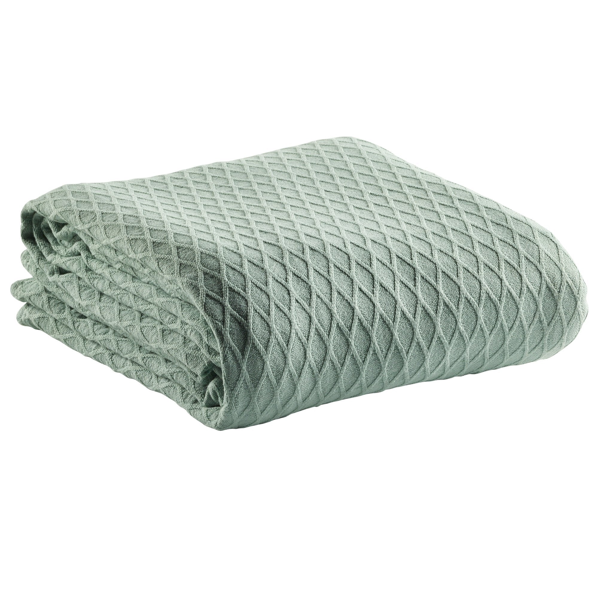 Bianca Gosford Sage Cotton Blanket - Soft & Breathable All-Season Throw Blanket for Bed, Sofa, and Outdoor Use