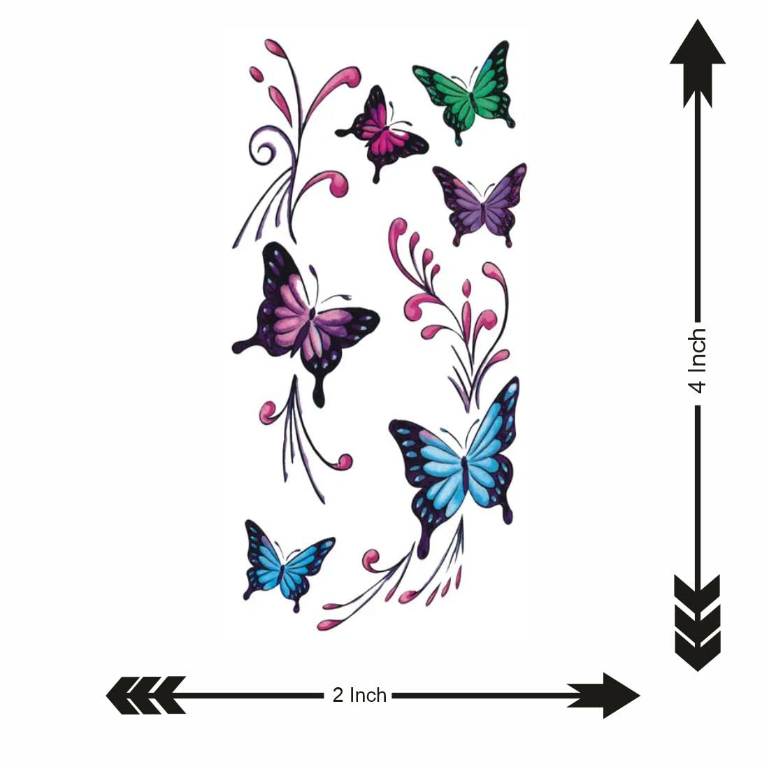 Waterproof Temporary Tattoo Butterfly Combo Set - Long Lasting Fake Body Art for Men & Women - Perfect for Parties, Festivals, and Summer Beach Looks
