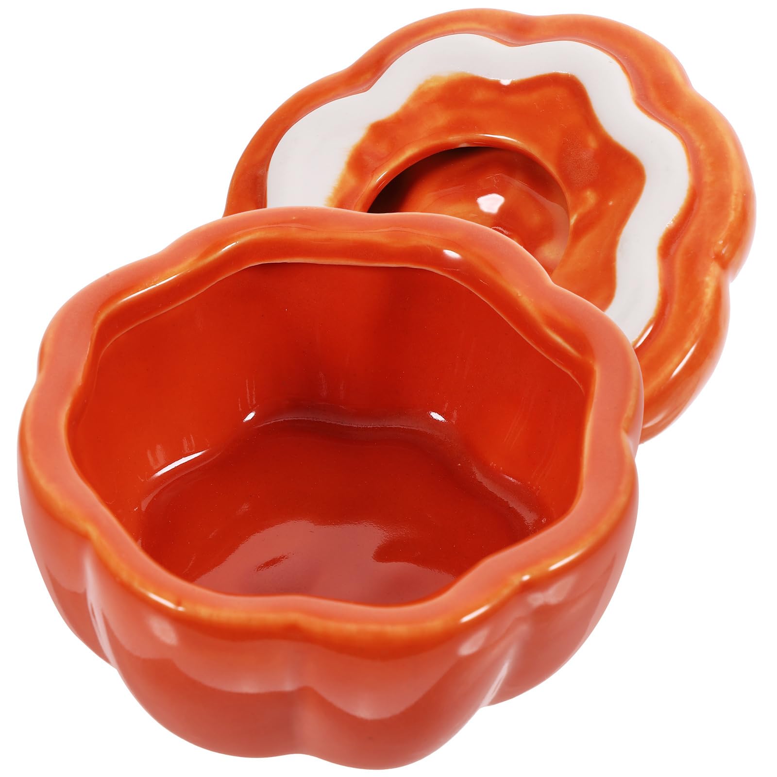 SOLUSTRE Ceramic Pumpkin Candle Holder - Halloween & Thanksgiving Candlestick with Lid, Decorative Soup Bowl for Home Table Decor | Perfect for Fall Centerpieces, Holiday Parties & Cozy Dining