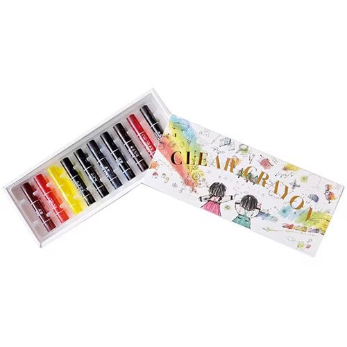 KOKUYO CLEAR CRAYON Translucent Crayons for Kids - Non-Toxic Art Supplies for Drawing, Coloring & Crafts - Perfect for Classroom, Home & DIY Projects