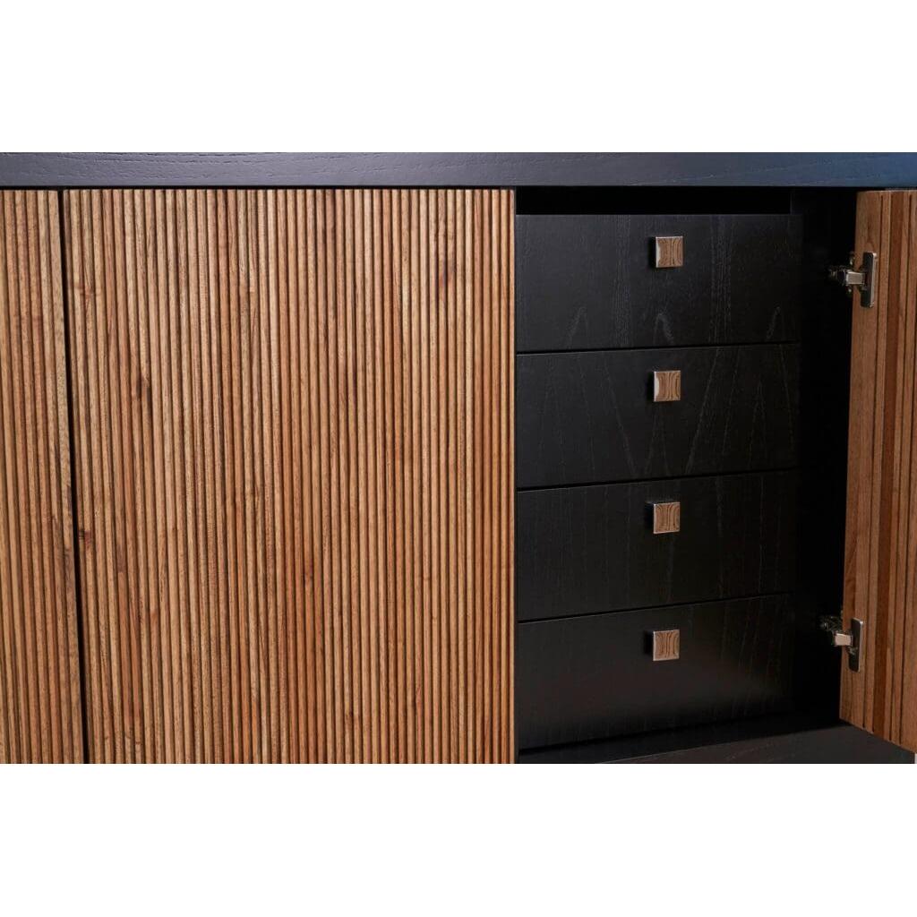Cyan Design 11752 Belluno Credenza - Medium Brown & Black Wooden Sideboard for Dining Room, Living Room, or Entryway Storage