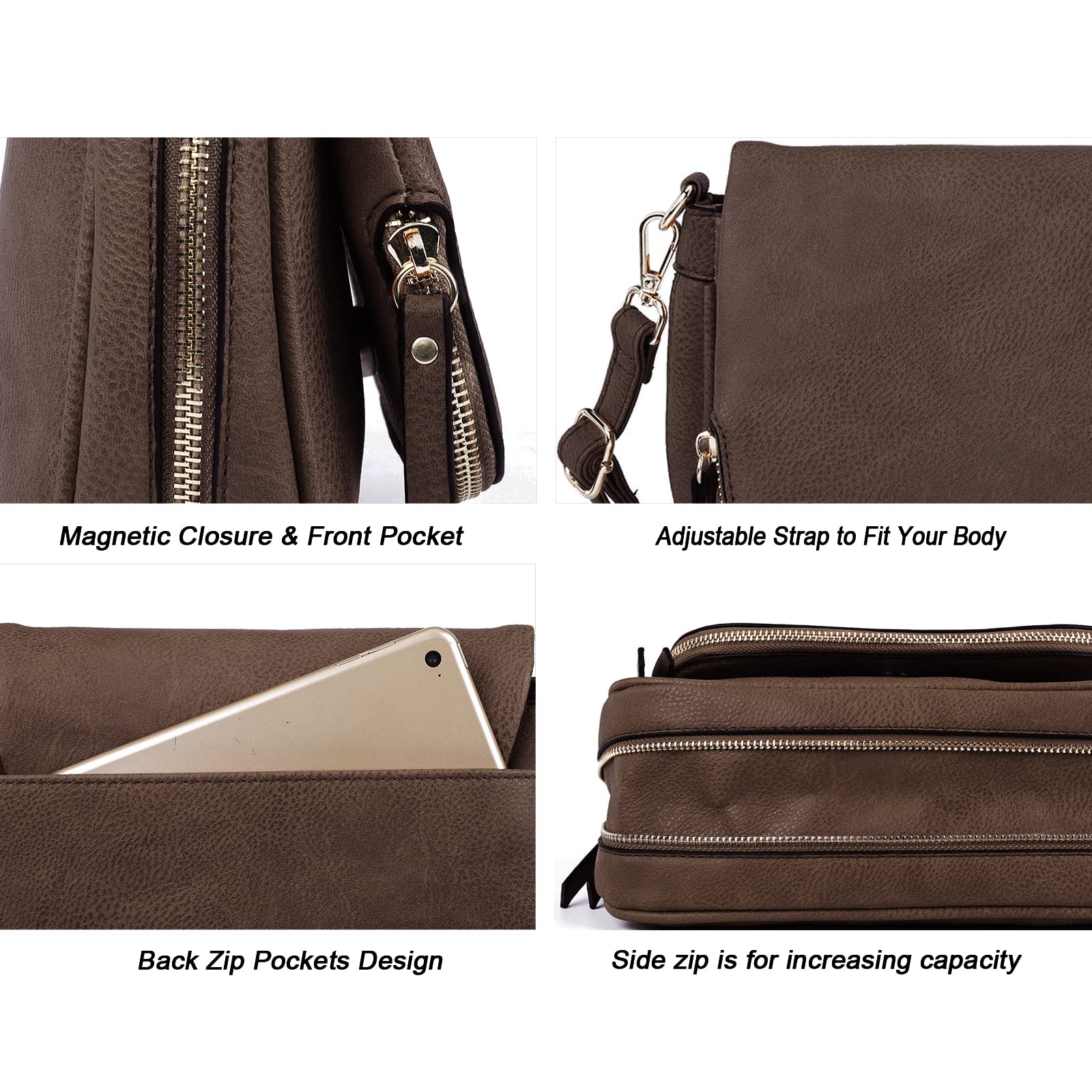 Stylish PU Leather Crossbody Bag for Women - Small Shoulder Purse with Multiple Pockets | Perfect for Daily Use, Travel & Shopping