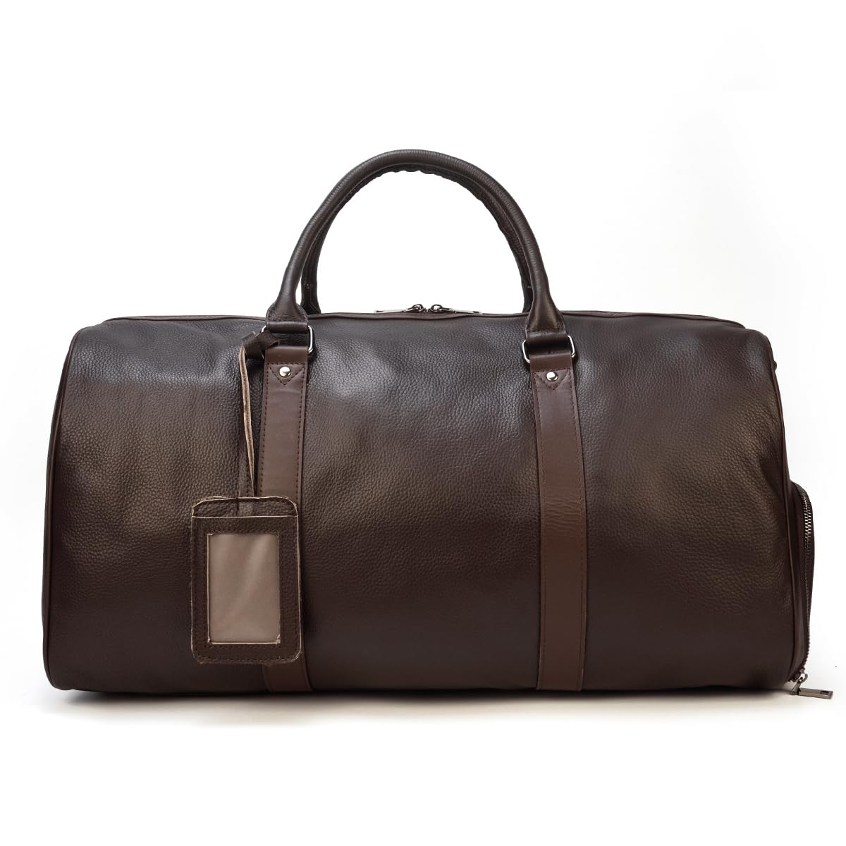 Premium Genuine Leather Travel Duffel Bag for Men & Women - Durable Overnight & Weekend Gym Bag - Sports Duffel with Spacious Compartments (9423 Brown) - Perfect for Business Trips, Gym Workouts & Weekend Getaways