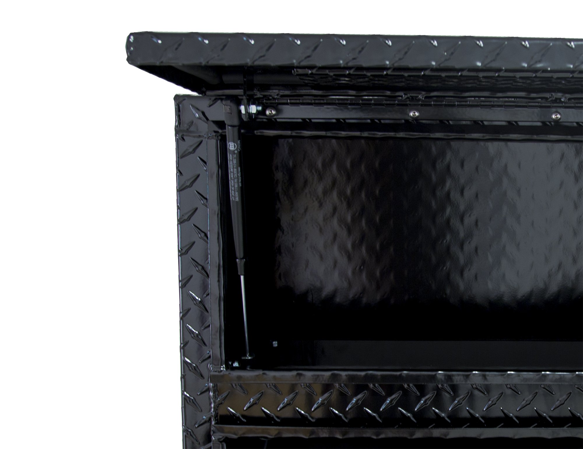 1725660 Black Aluminum Diamond Tread Truck Tool Box - 96x21x13.5 Inch Lockable Storage with T-Handle & Lower Compartment | Durable Contractor Tool Organization for Pickup Trucks & Work Vans