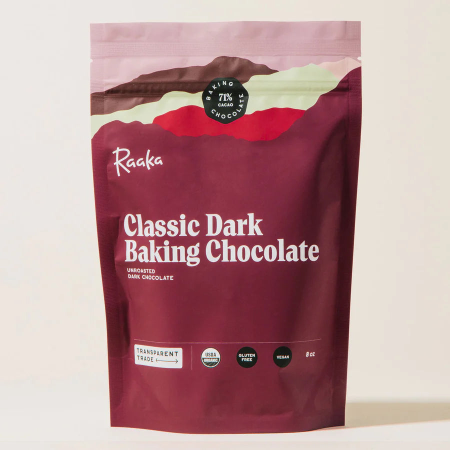 Raaka Organic Dark Baking Chocolate 71% Cacao - Premium Vegan Chocolate for Baking, Desserts & Healthy Snacks