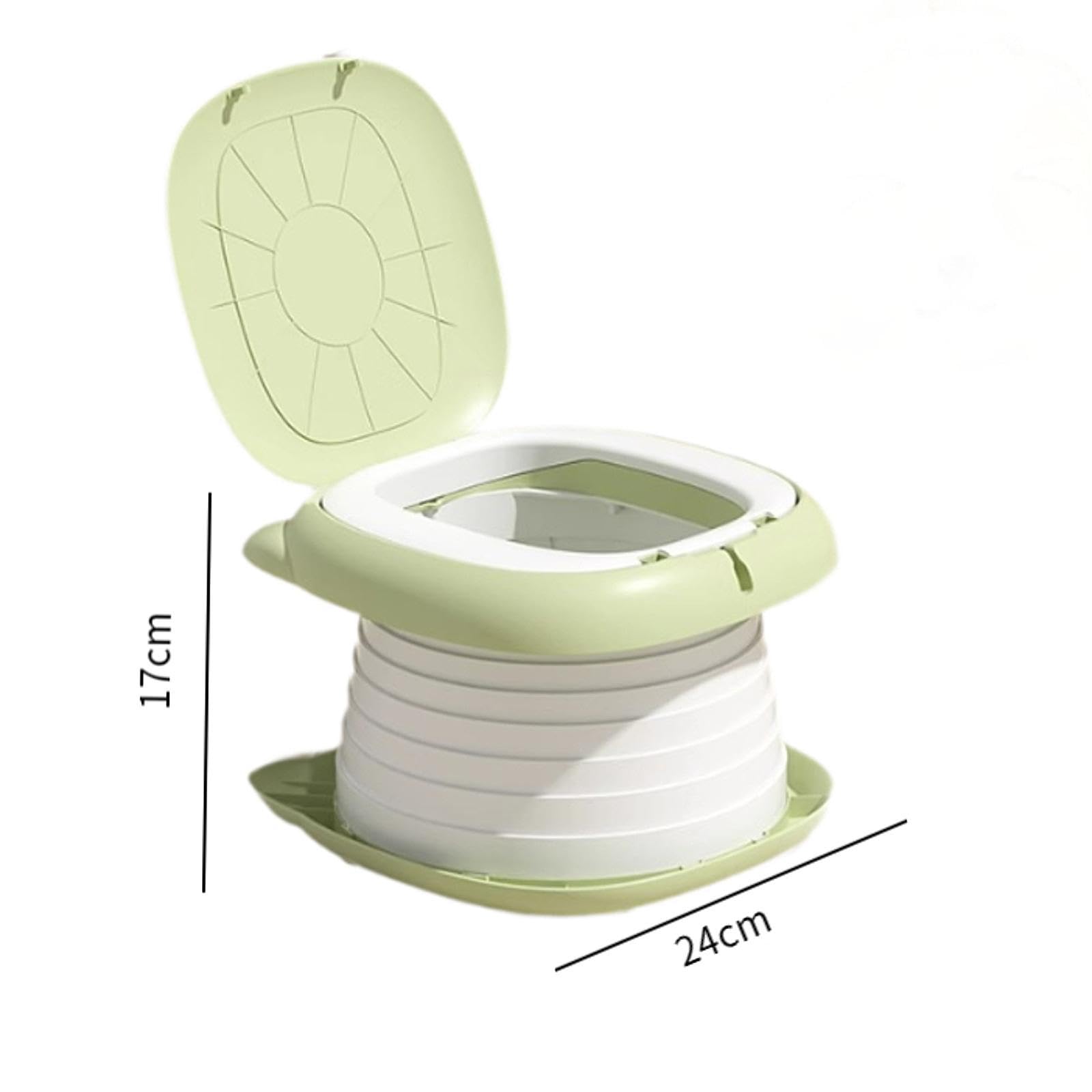 Portable Baby Potty Chair with Removable Garbage Bag Holder - Foldable Travel Potty for Toddlers | Ideal for Car, Camping & Outdoor Use (Green)