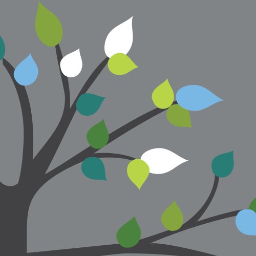 Green Blue & White Shelf Tree