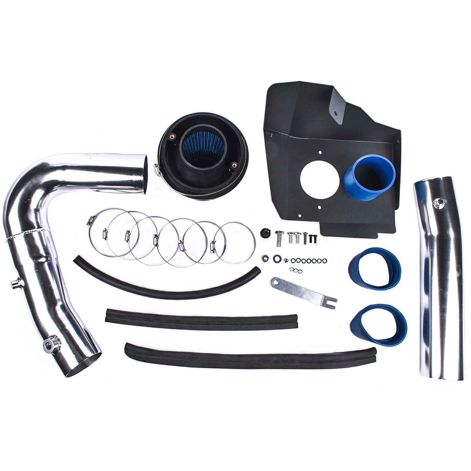 High Performance Heat Shield Cold Air Intake System with Blue Dry Filter - Compatible with 2011-2020 Chrysler 300/300C, Dodge Charger/Challenger 3.6L V6 (HI-DG-12BL) - Improves Engine Power & Fuel Efficiency for Street Racing & Daily Driving