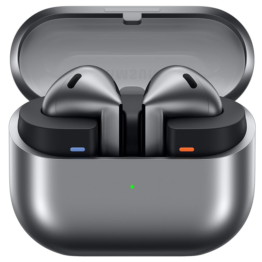SAMSUNG Galaxy Buds 3 AI True Wireless Bluetooth Earbuds with Active Noise Cancellation, 360 Audio & Real-Time Interpreter | Open Type Fit, Touch Control | Silver (Renewed US Version) - Perfect for Workouts, Commuting & Travel