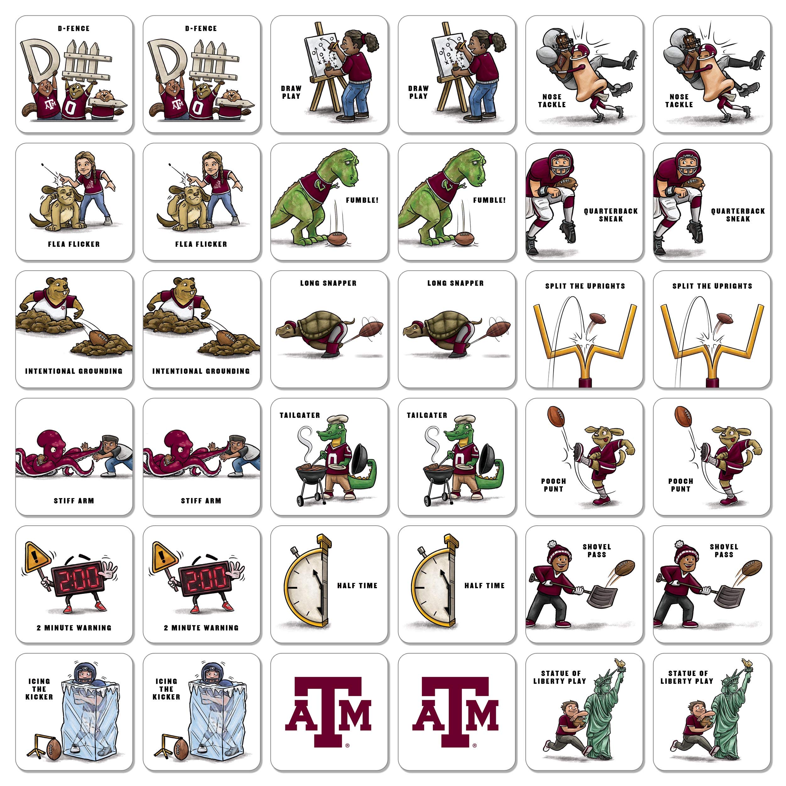 YouTheFan NCAA Memory Match Game - College Sports Card Matching Game for Kids & Adults - Perfect for Family Game Night, Parties & School Activities